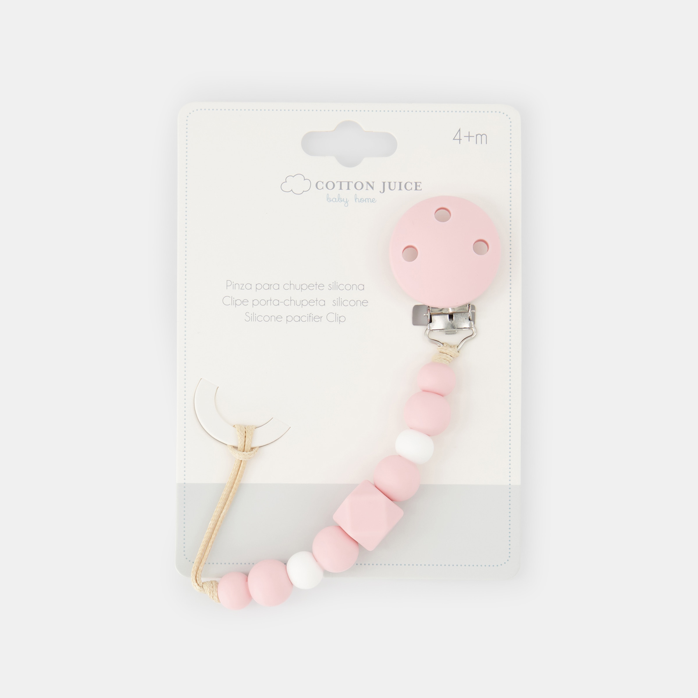 Pinça para Chupeta de Silicone Baby Home Rosa-2