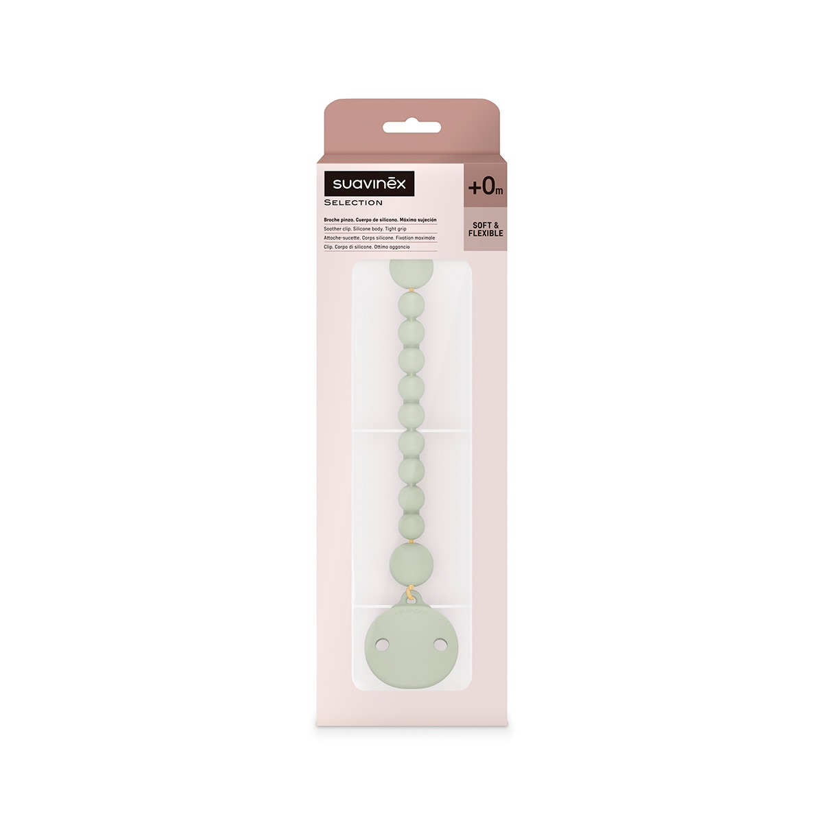 Pinza de chupete Suavinex bolitas silicona Colour Essence - Verde mate Verde mate-2