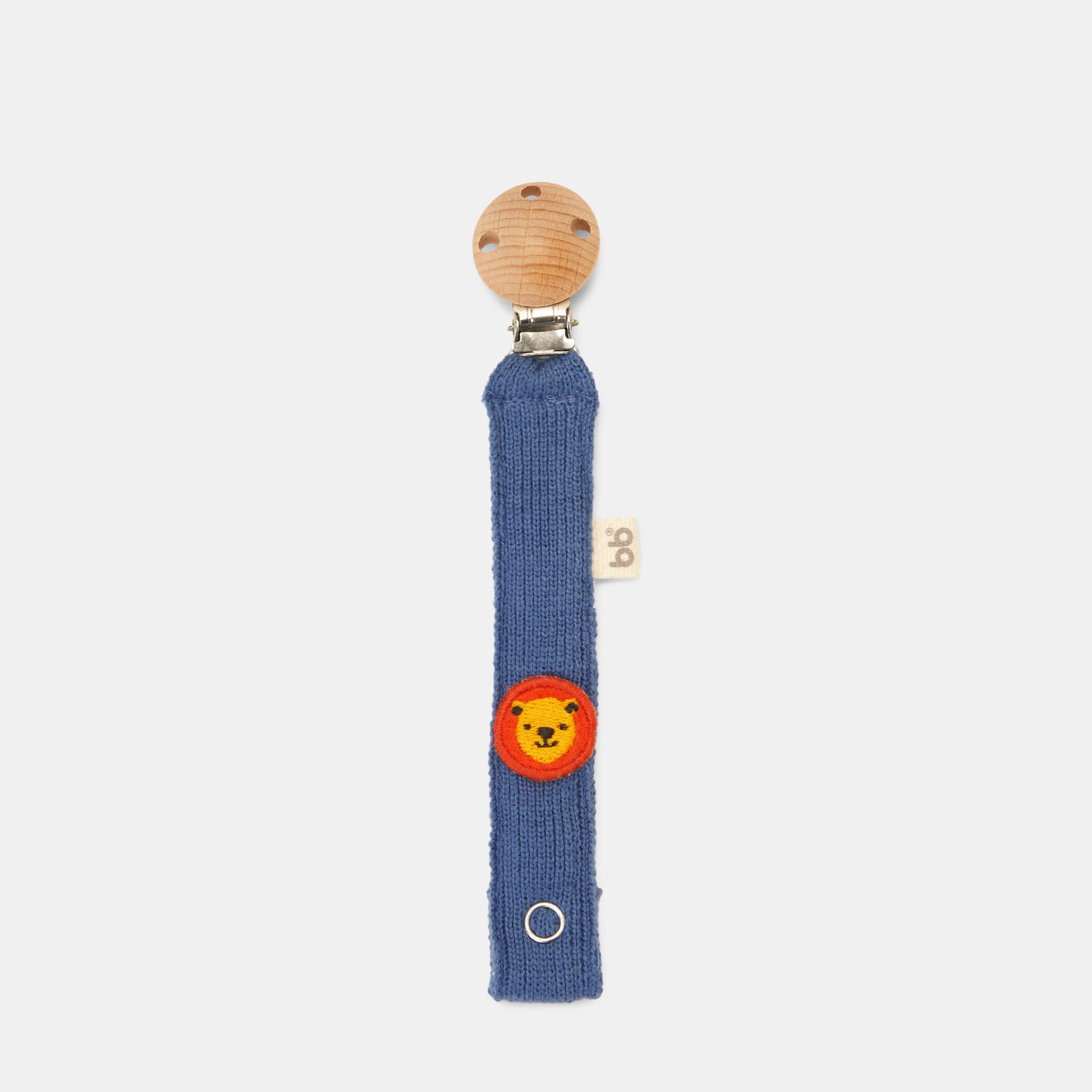 Imagem 0 de Pinça de Chupeta Tricô com Leão - Azul