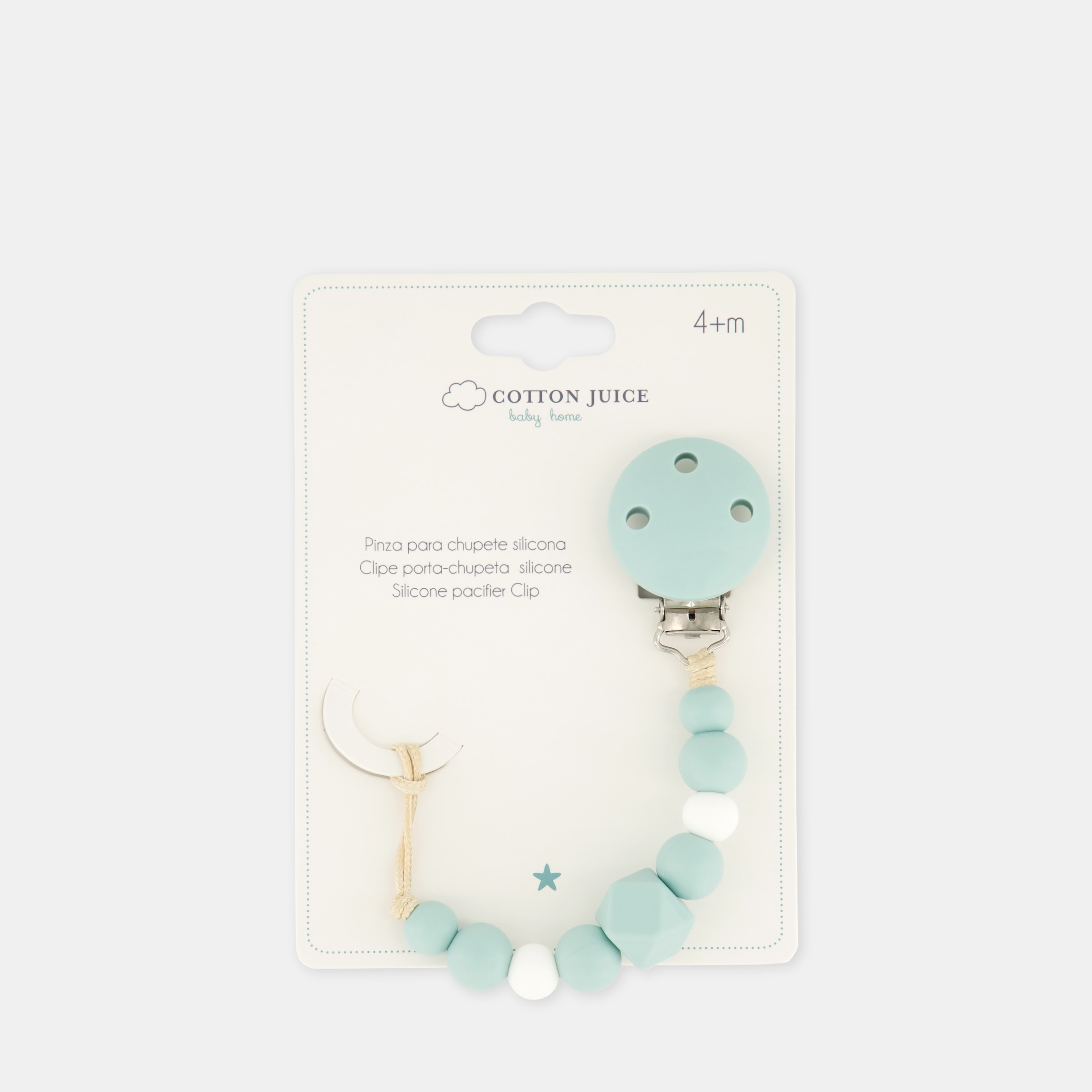 Pinza para chupete silicona Cotton Juice Baby Home - Verde Verde-3