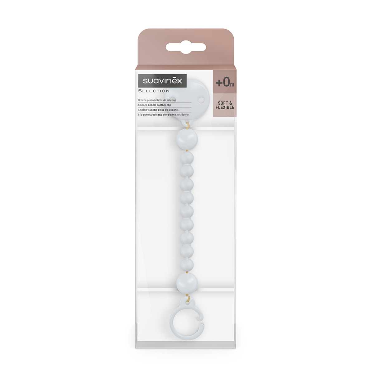 Pinza de chupete Suavinex bolitas silicona Colour Essence - Azul claro Azul claro-3
