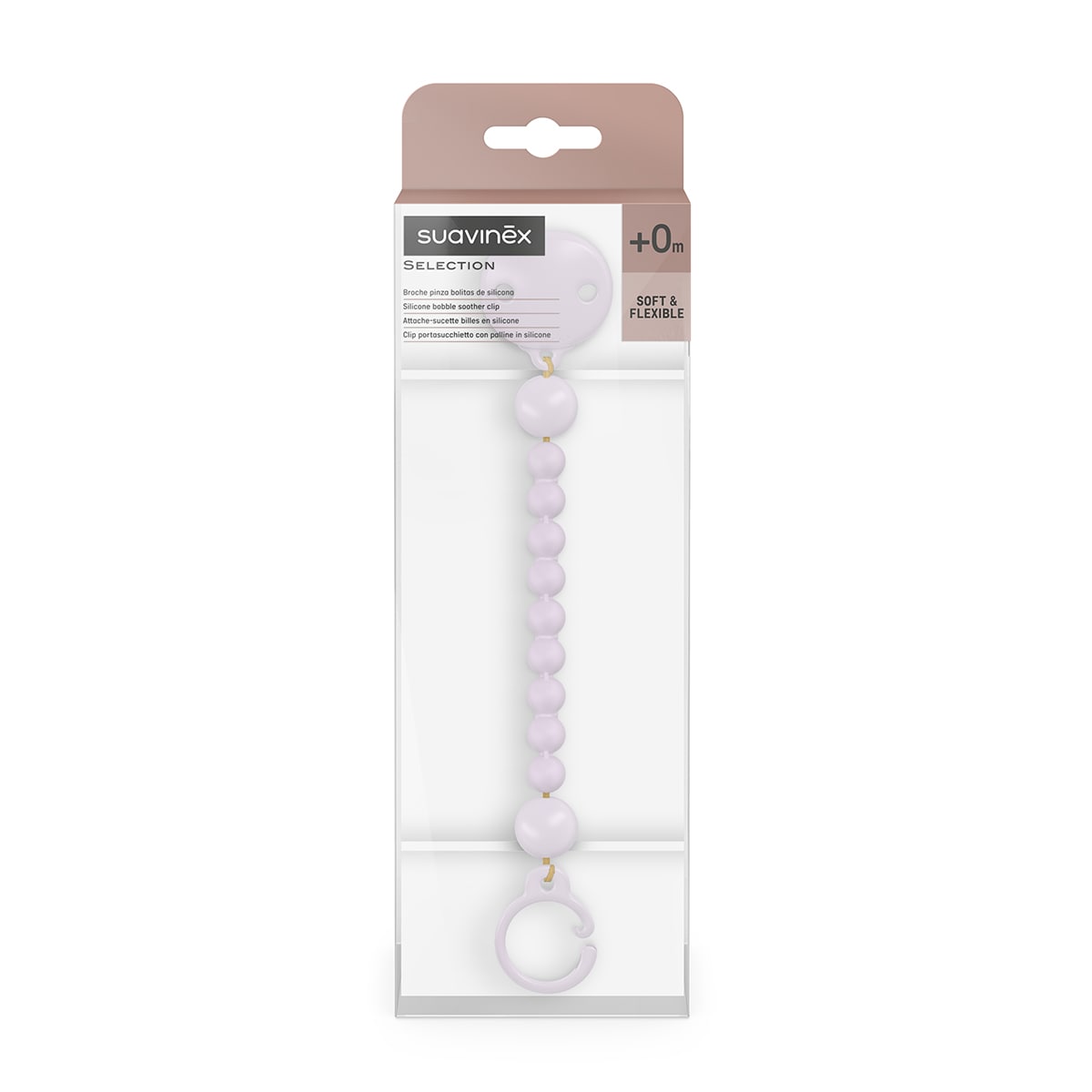Pinça de Chupeta Bolinhas Silicone Colour Essence Lilás-2