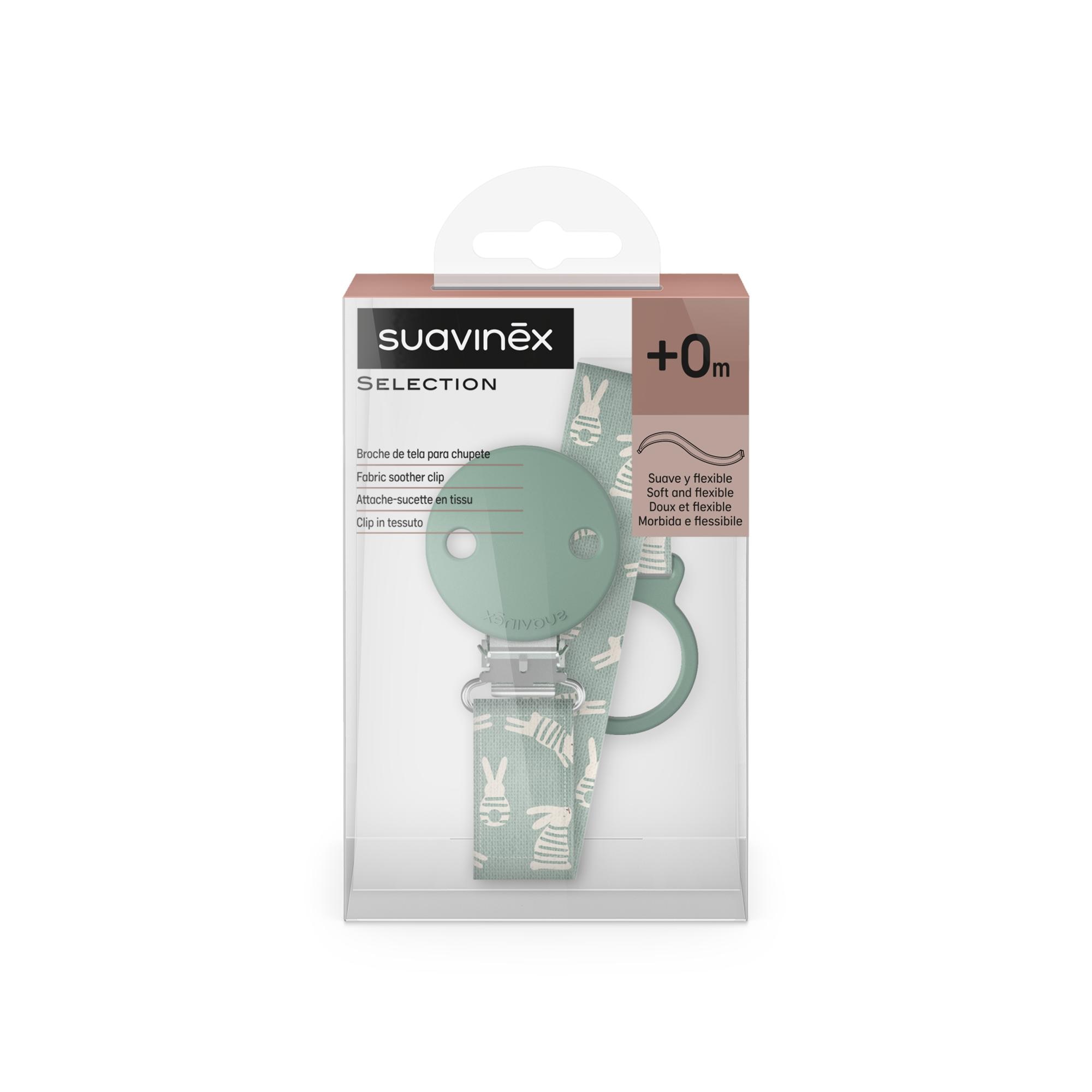 Pinza de chupete Suavinex de tela colección Wonderland 2.0 - Verde anticuario Verde anticuario-2