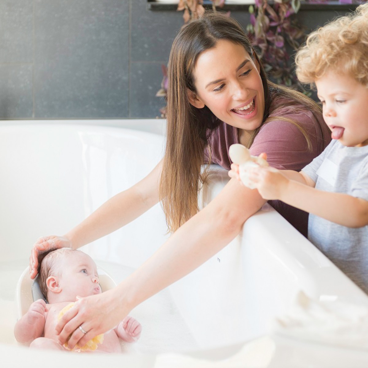 Hamaca de baño Bebe Angel para bebé blanco/gris - Blanco / Gris Blanco / Gris-3