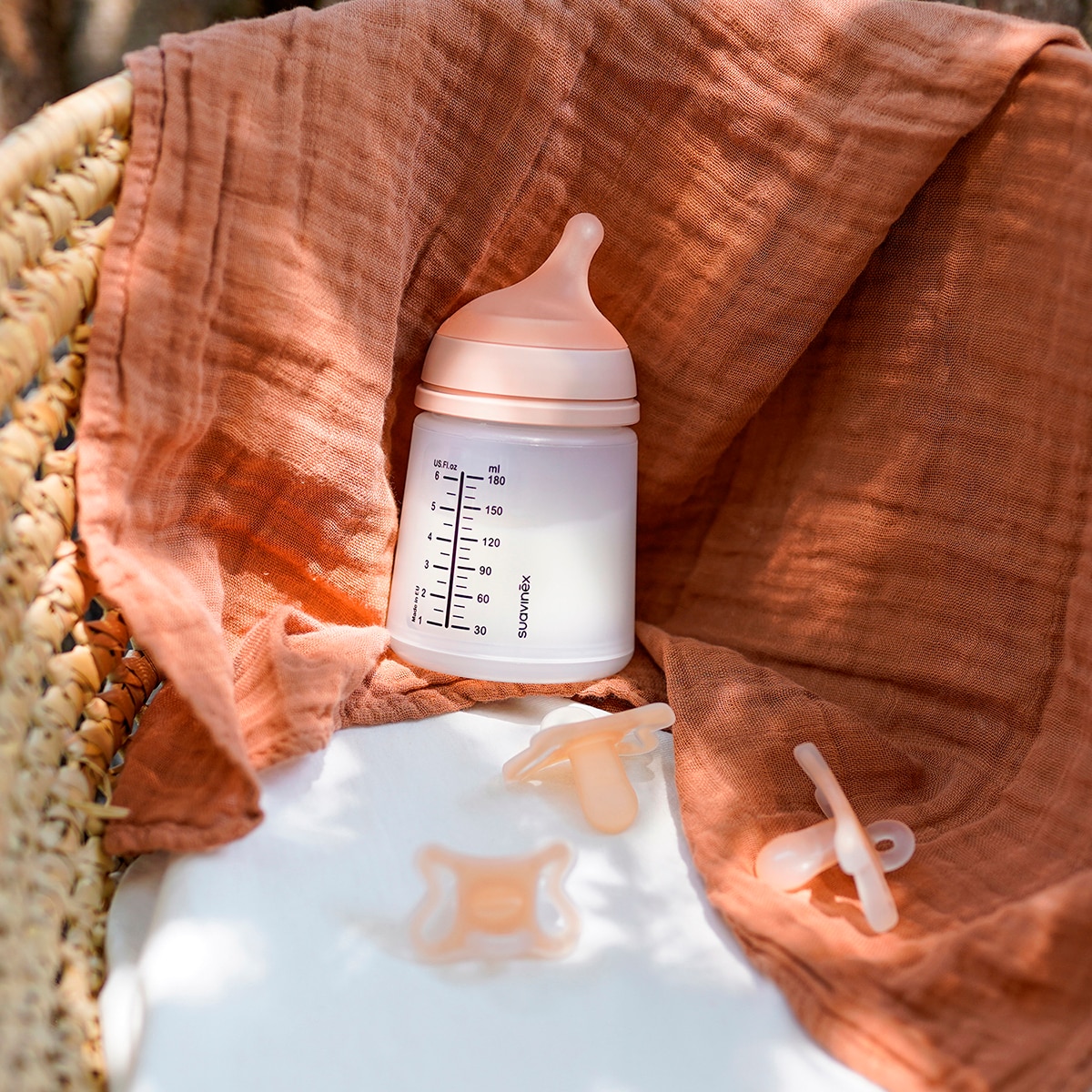 Set primeros comienzos Suavinex gama ZERO Biberón, tetina recambio y bolsa anticólicos - Natural Natural-9