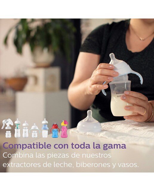 Pack regalo Philips Avent Natural Response, 5 biberones 125 - 330ml + chupete ultrasoft + cepilllo de limpieza, Tetina flujo 2 lento - Blanco Blanco-9