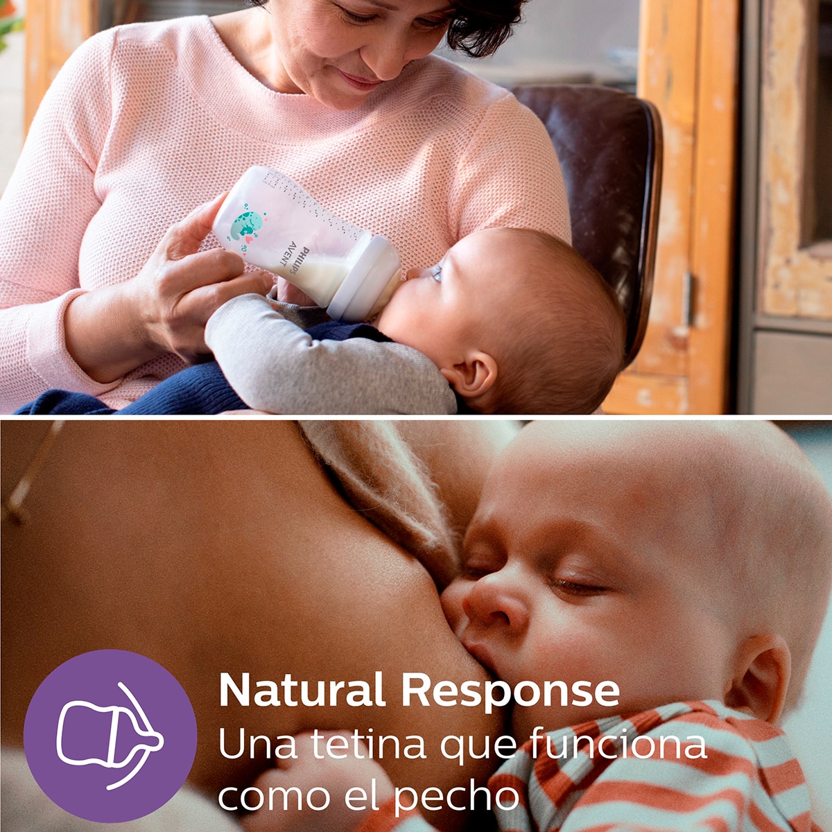 Pack regalo Philips Avent Natural Response, 2 biberones 260ml, Tetinas flujo 3 medio y 2 chupetes ultra air, - Blanco Blanco-2