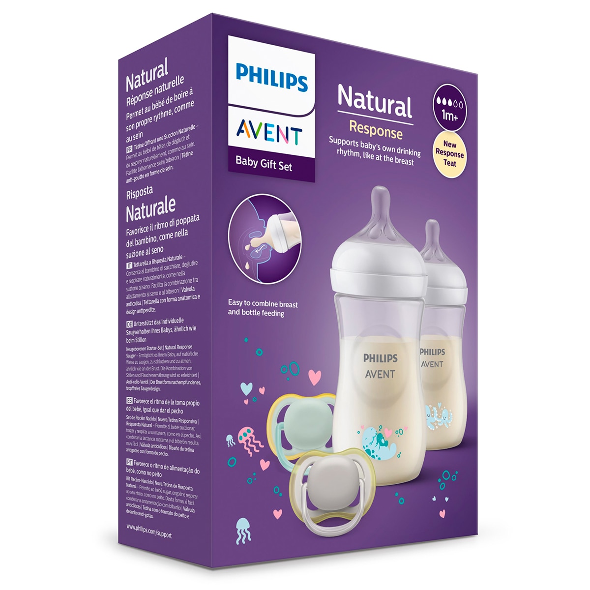 Pack regalo Philips Avent Natural Response, 2 biberones 260ml, Tetinas flujo 3 medio y 2 chupetes ultra air, - Blanco Blanco-8