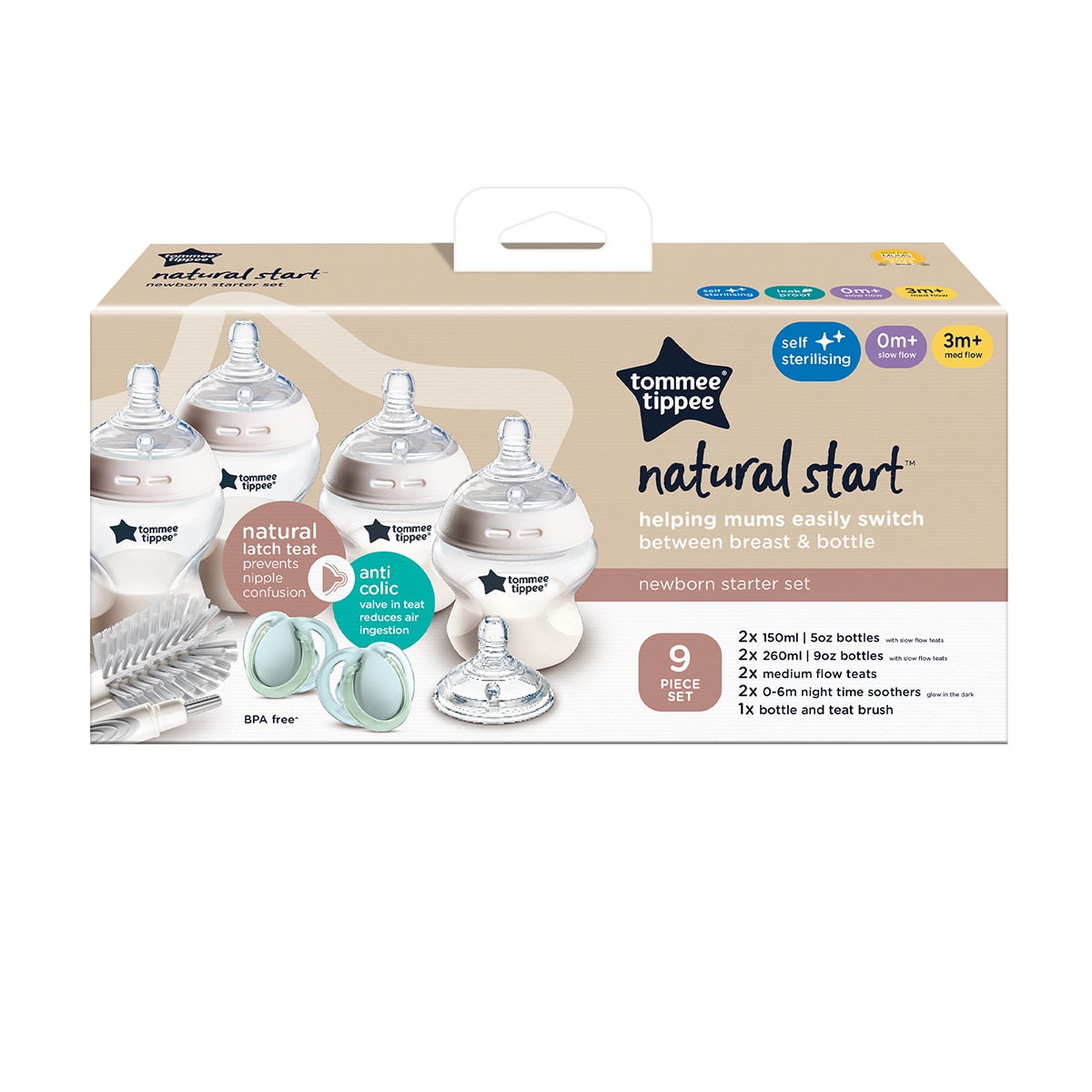 Set 1os. comienzos biberones Tommee Tippee Natural Start Blanco Blanco-2