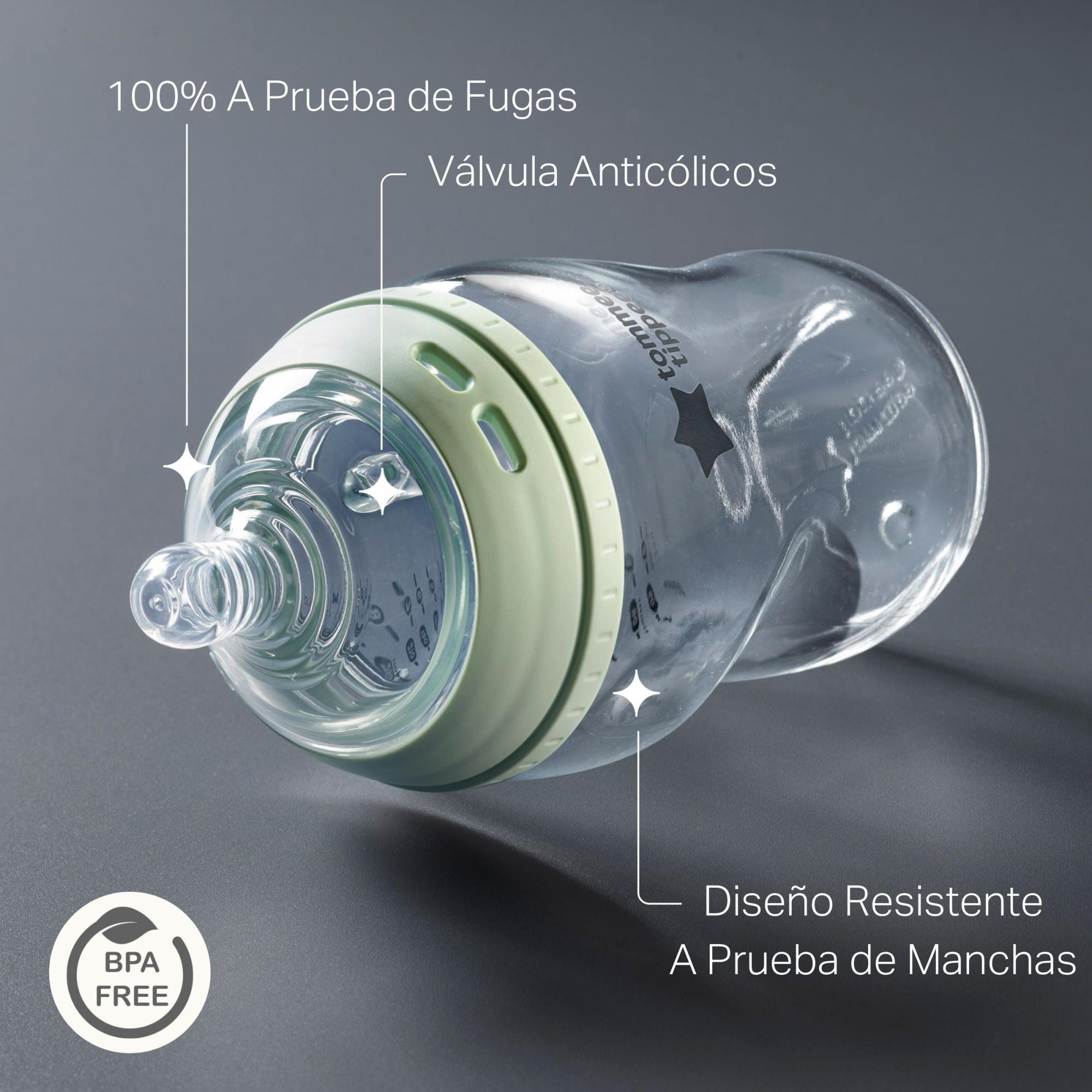 Set 1os. comienzos biberones cristal Tommee Tippee Natural Start Blanco Blanco-3