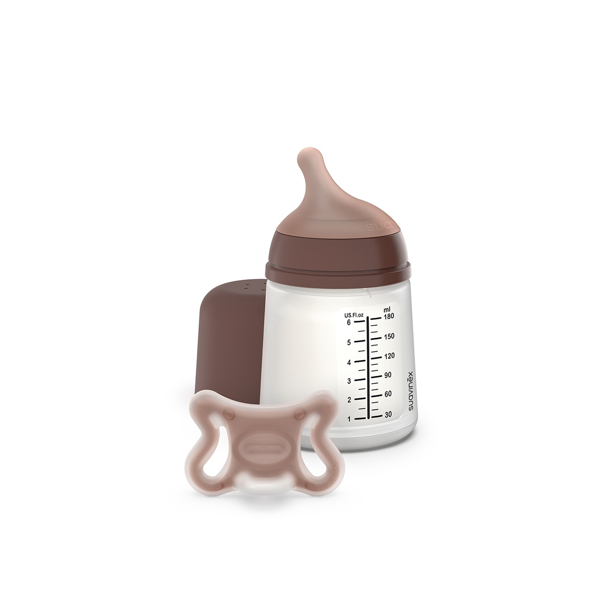 Conjunto Primeiros Meses Gama Zero Biberão, Tetina de Recarga e Bolsa Anticólicas Taupe-1