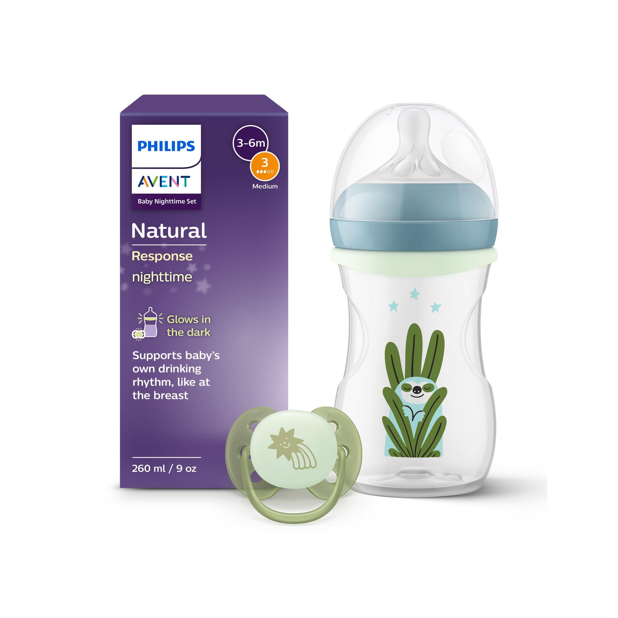 Conjunto “Primeiros Passos” da Philips Avent: Biberão de noite e chupeta (0-6 meses) Azul-índigo-10