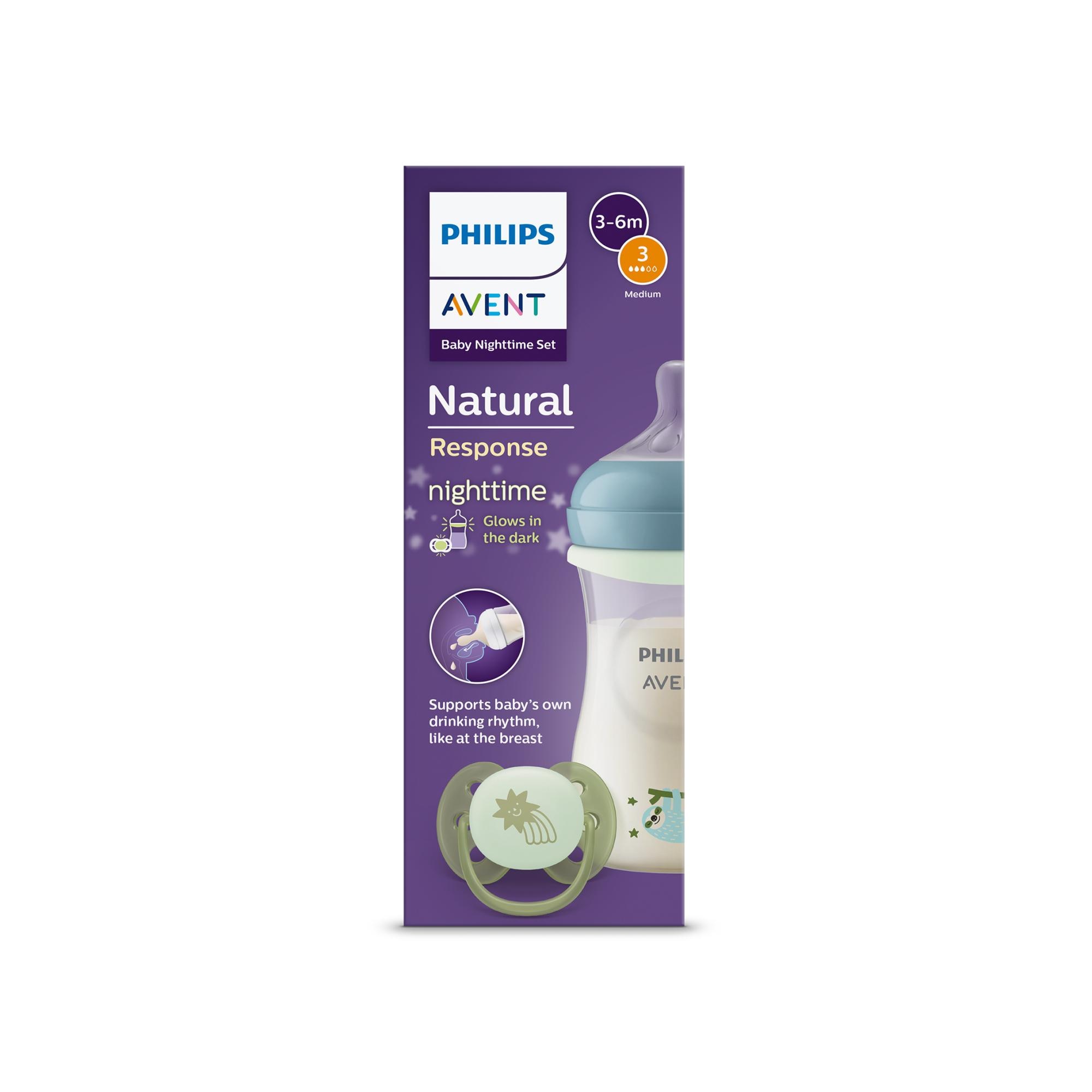 Conjunto “Primeiros Passos” da Philips Avent: Biberão de noite e chupeta (0-6 meses) Azul-índigo-11
