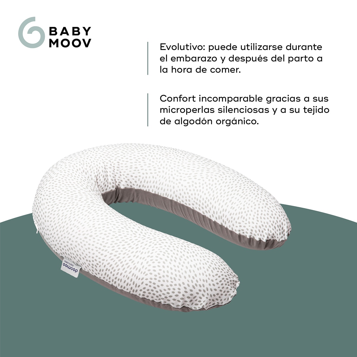Almohada de lactancia Doomoo Buddy - Gris oscuro Gris oscuro-3