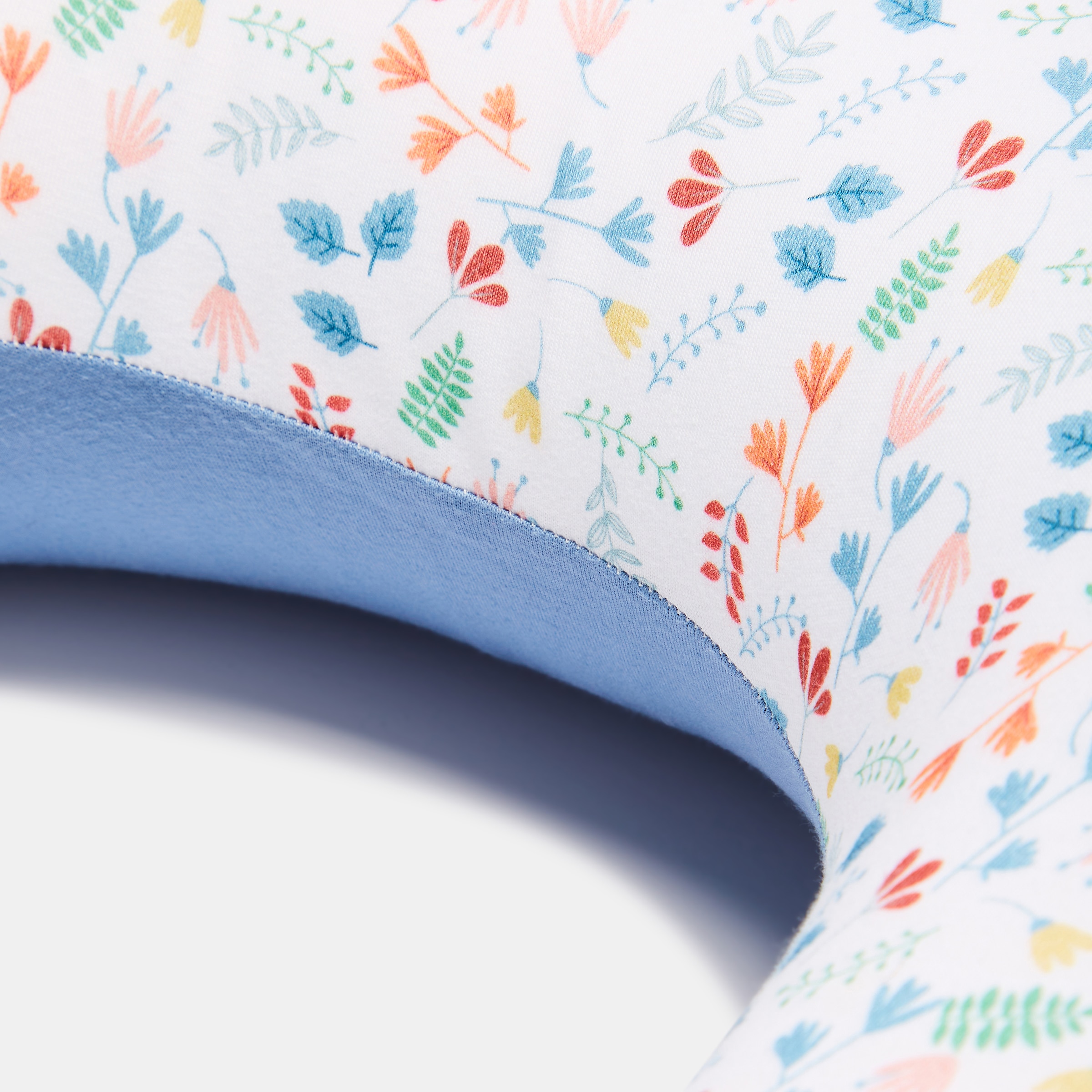 Almofada de Lactação Flores - Azul/Branco Multicolor-3