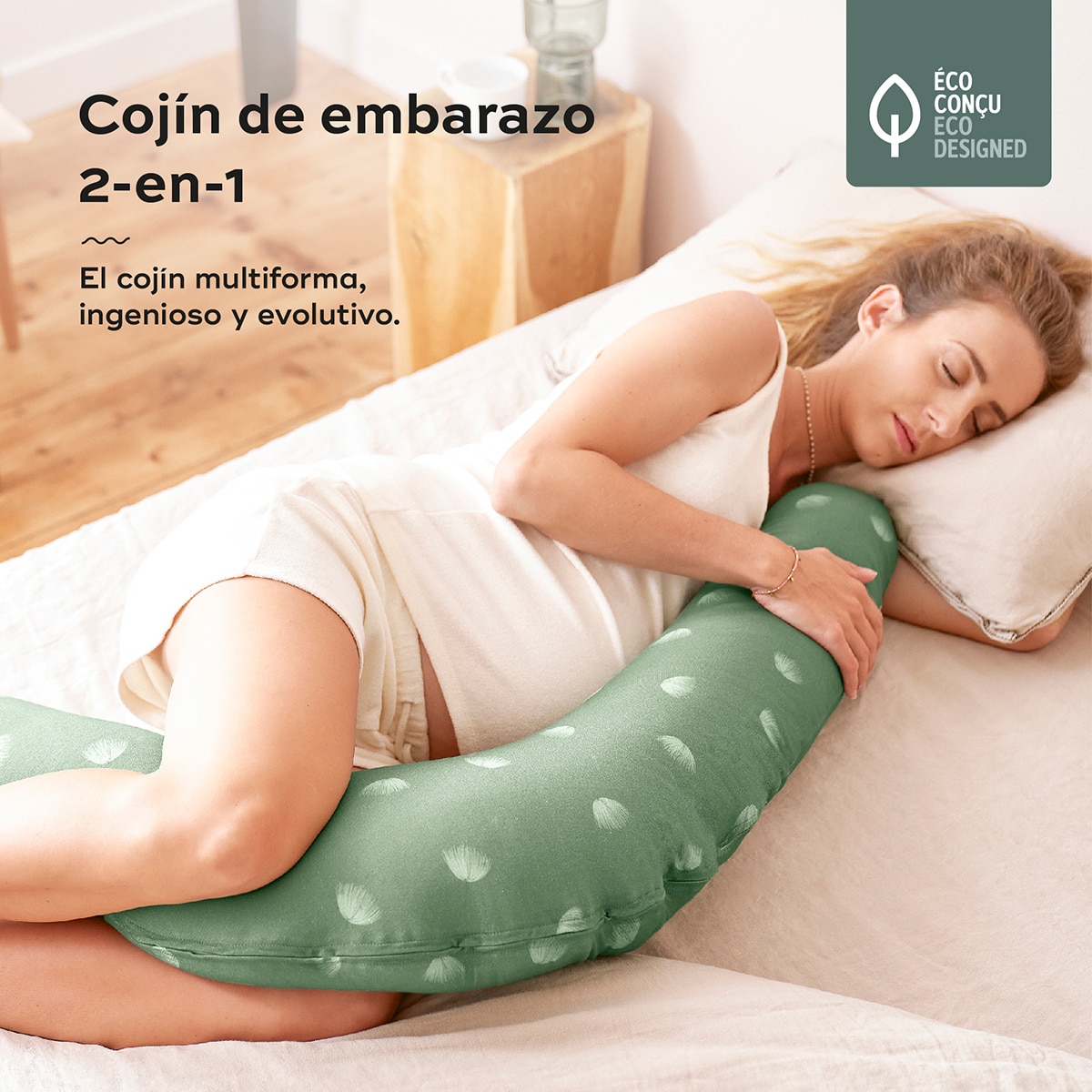 Imagen 2 de Almohada de lactancia BabyMoov B.Love 2 in 1 - Verde Salvia Verde Salvia