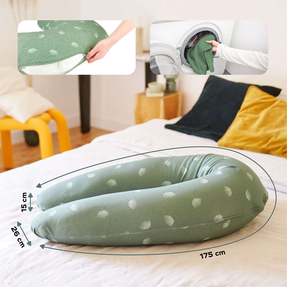 Imagen 7 de Almohada de lactancia BabyMoov B.Love 2 in 1 - Verde Salvia Verde Salvia