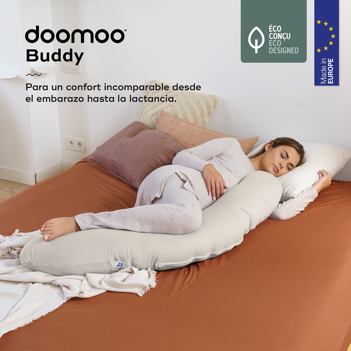 Almofada de Amamentação Doomoo Buddy Bege Serra-2
