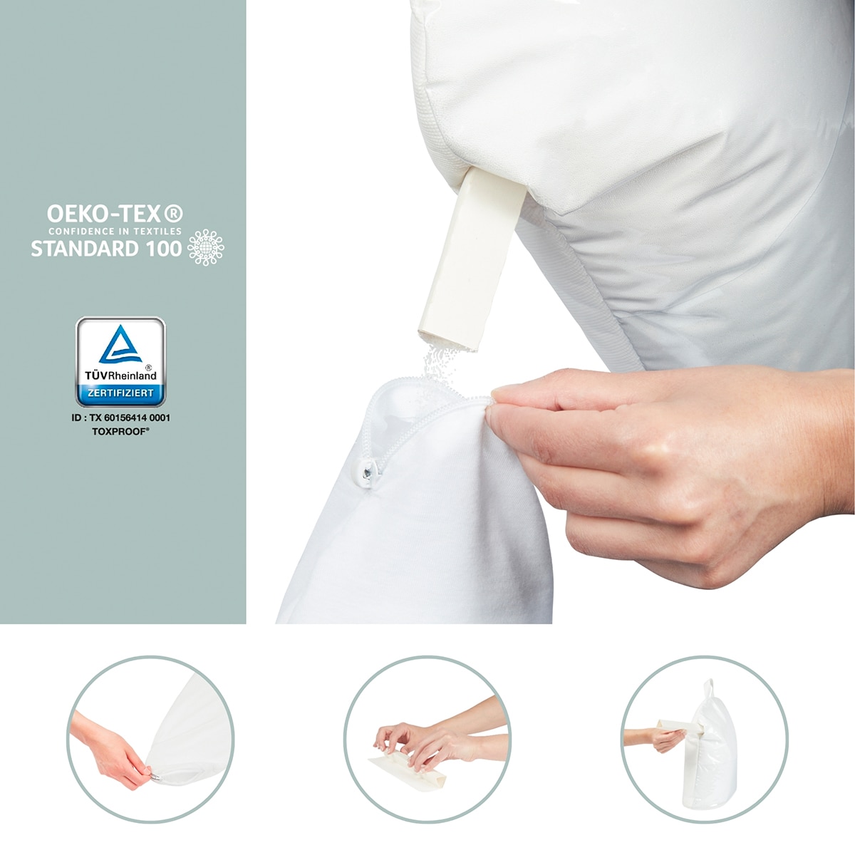 Recarga de Microesferas Doomoo de 10 Litros para Almofadas de Maternidade Branco-3