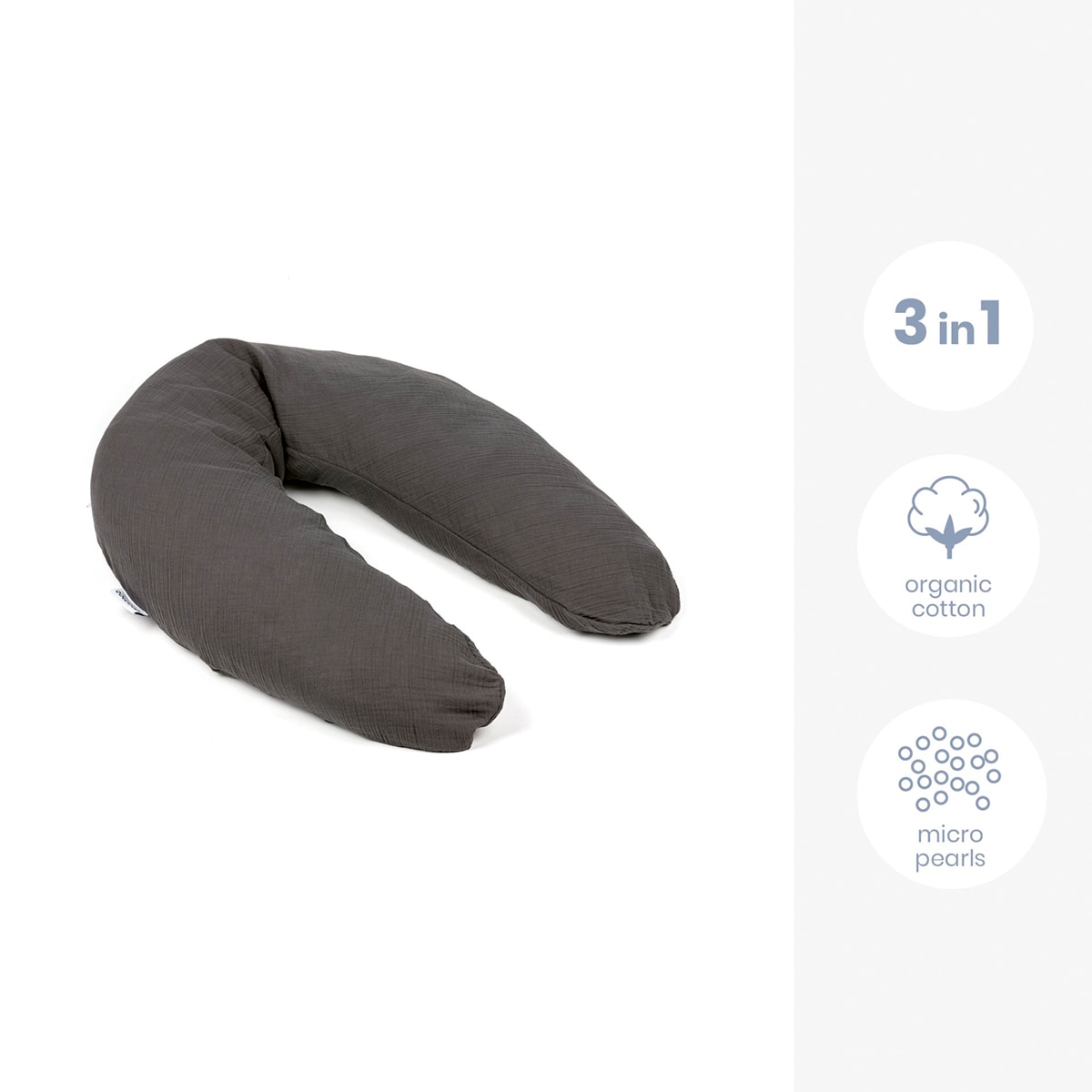 Almohada lactancia Doomoo Comfy Big - Gris oscuro Gris oscuro-5