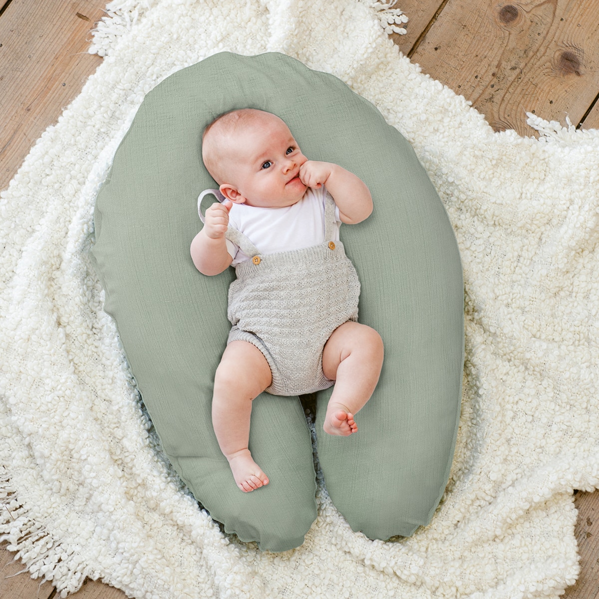 Almohada lactancia Doomoo Comfy Big - Teja Verde Agua-4