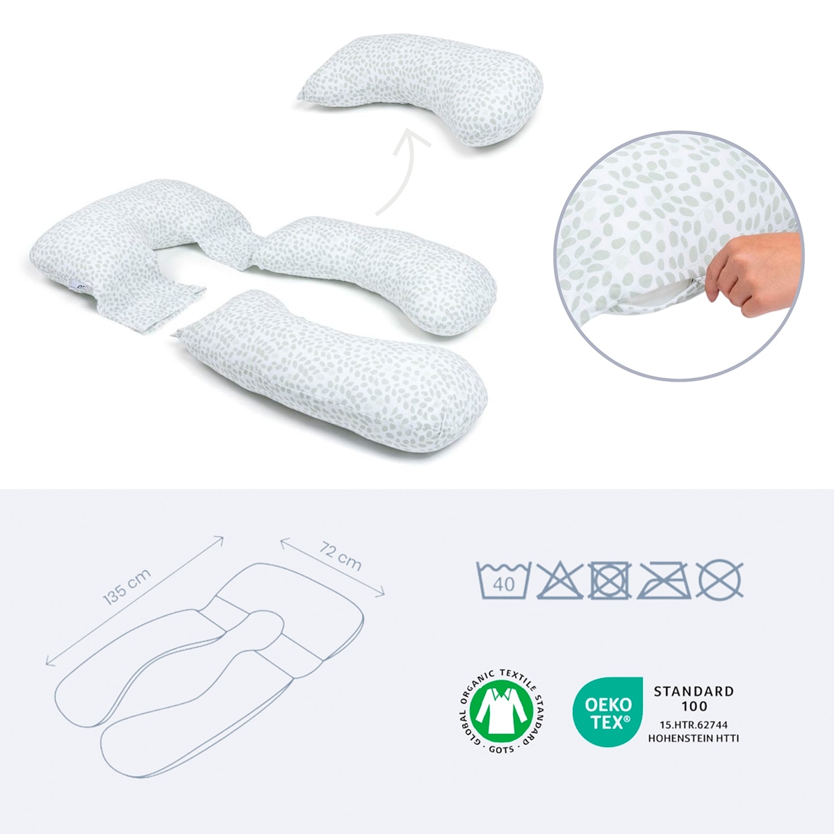 Imagen 4 de Almohada de Maternidad Doomoo Maxxy XXL - Verde anticuario Verde anticuario
