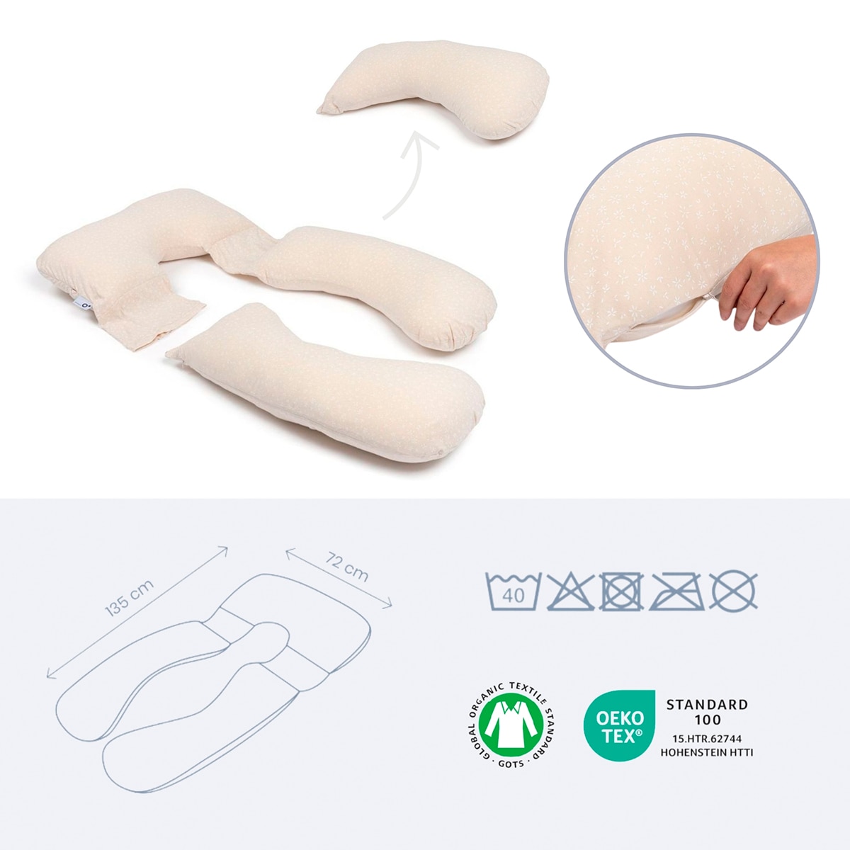 Almofada de Maternidade Maxxy XXL Bege Serra-2
