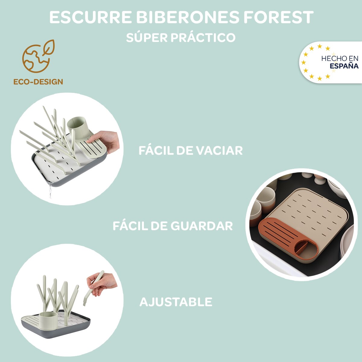 Escurrebiberones Béaba evolutivo Forest Verde Verde-12