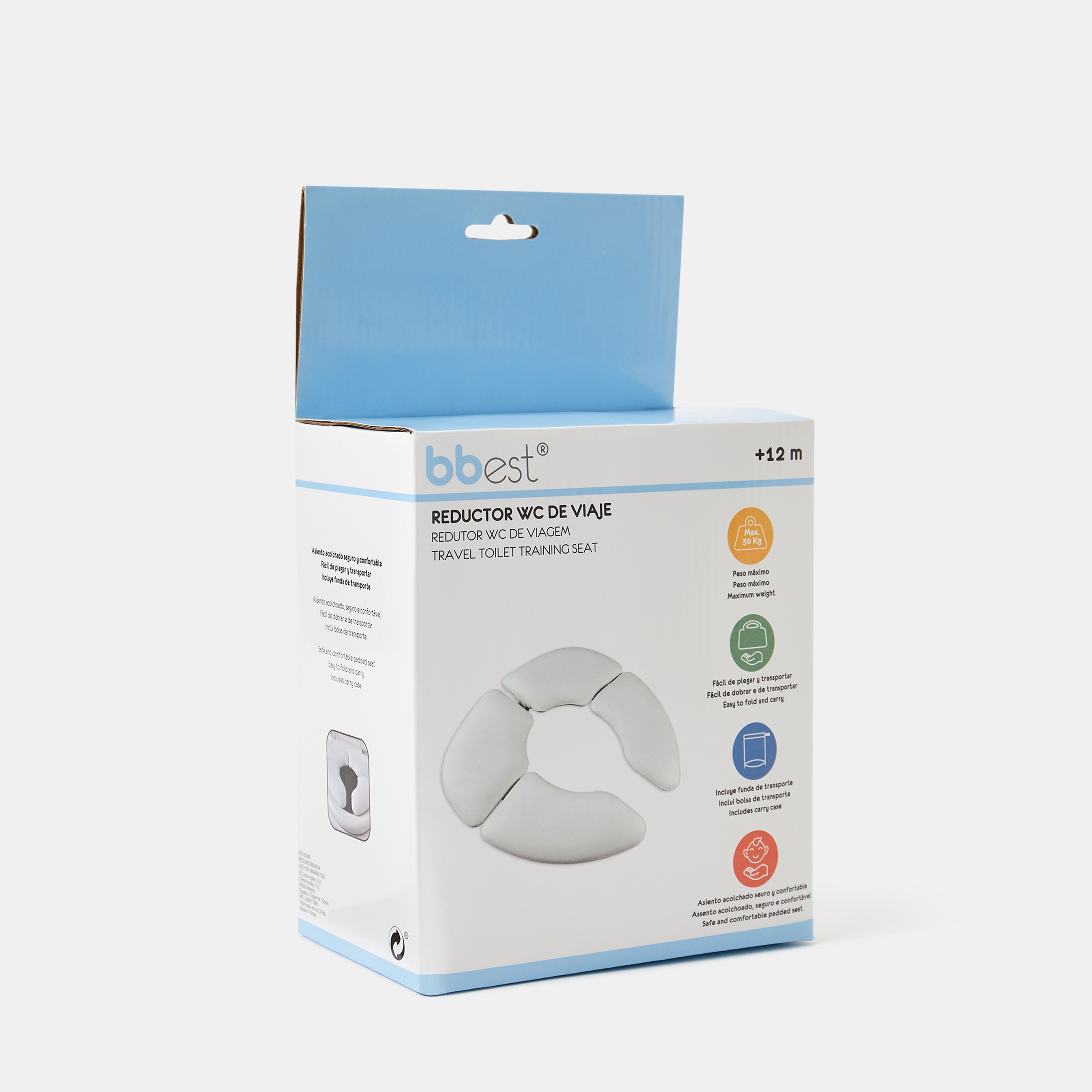 Redutor WC Dobrável Acolchoado Branco-5