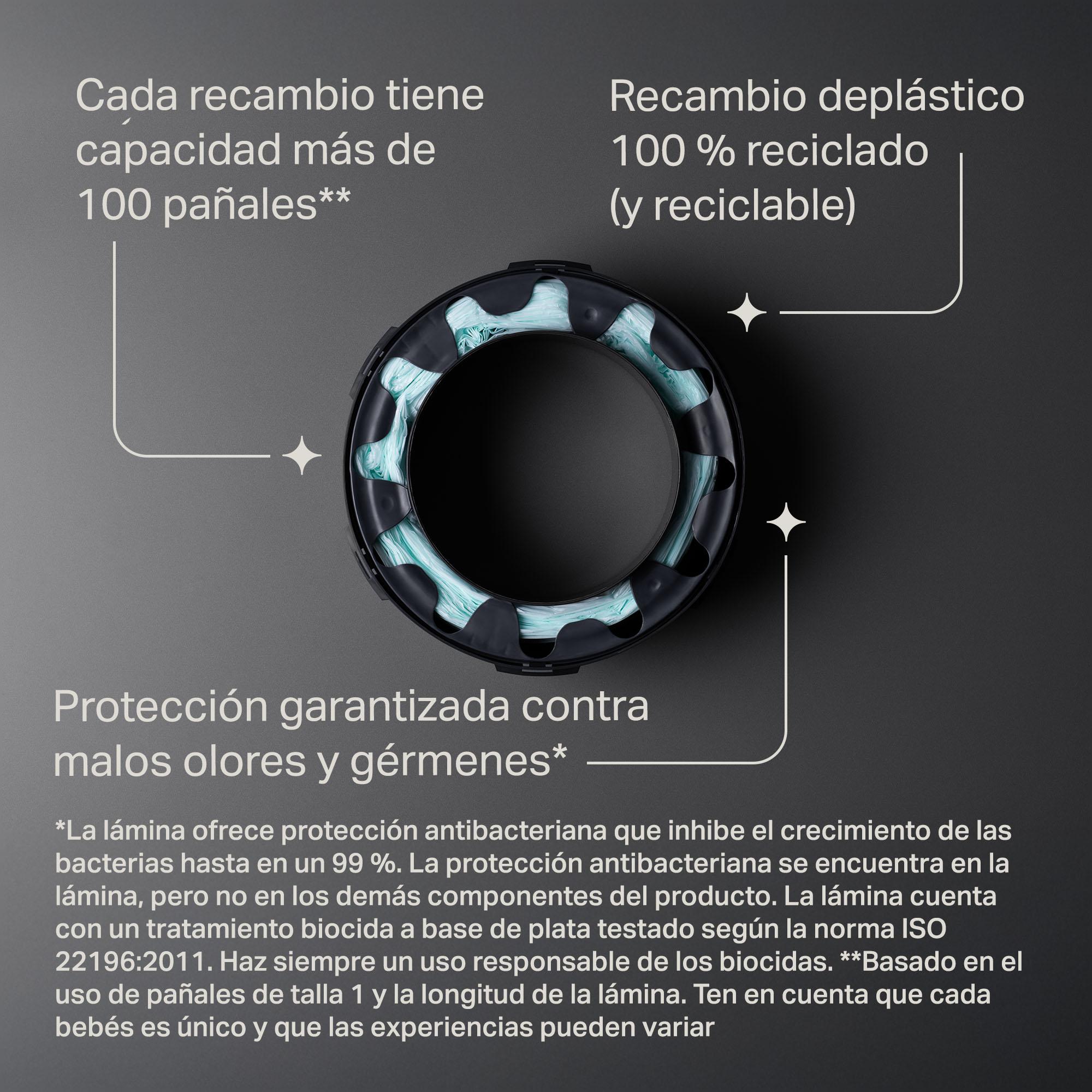 Pack de 4+2 de Recambios Tommee Tippee Sangenic Twist & Click para Contenedor de Pañales - Gris oscuro Gris oscuro-4