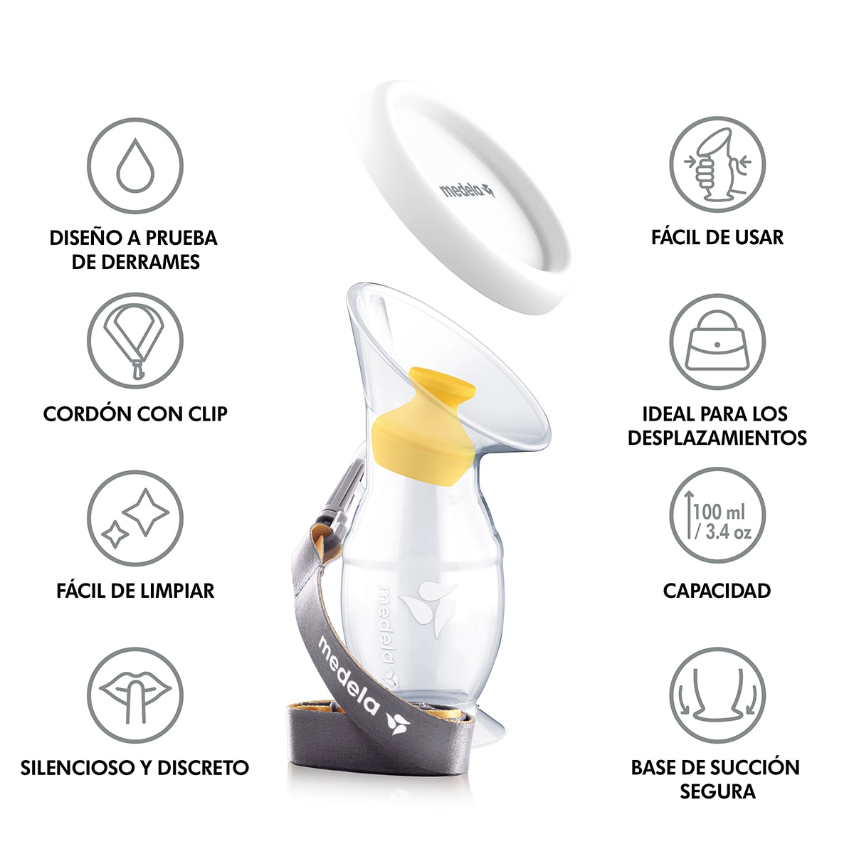 Recolhedor de Leite Materno em Silicone Branco-2