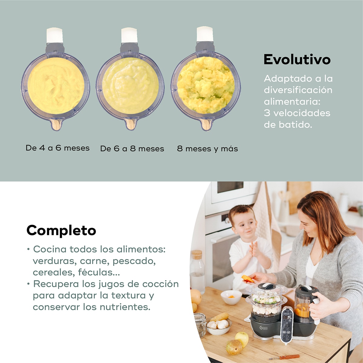 Robô de Cozinha Nutribaby (+) Cinzento-escuro-5
