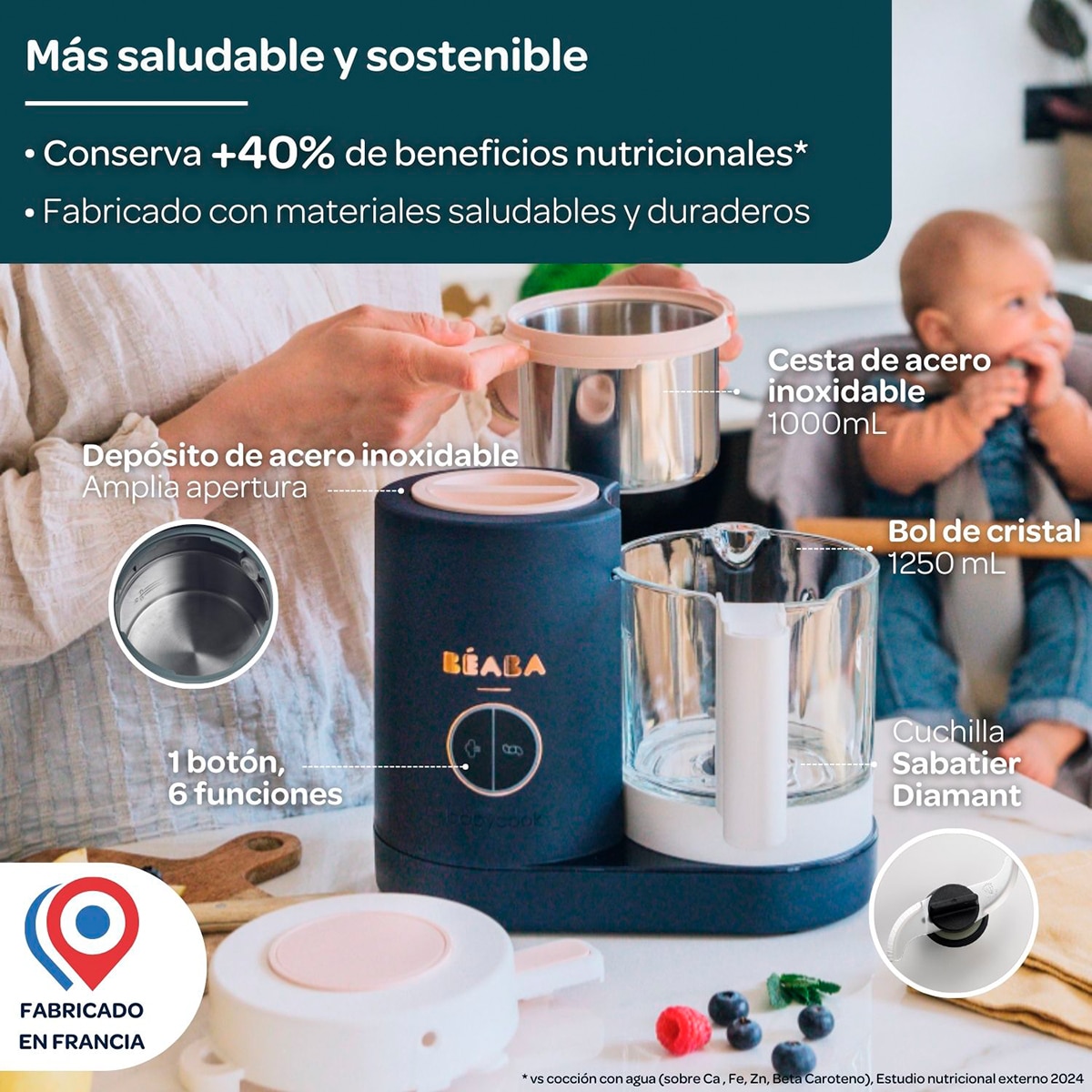 Robot de cocina Béaba Babycook Neo - Gris / Blanco Gris / Blanco-9