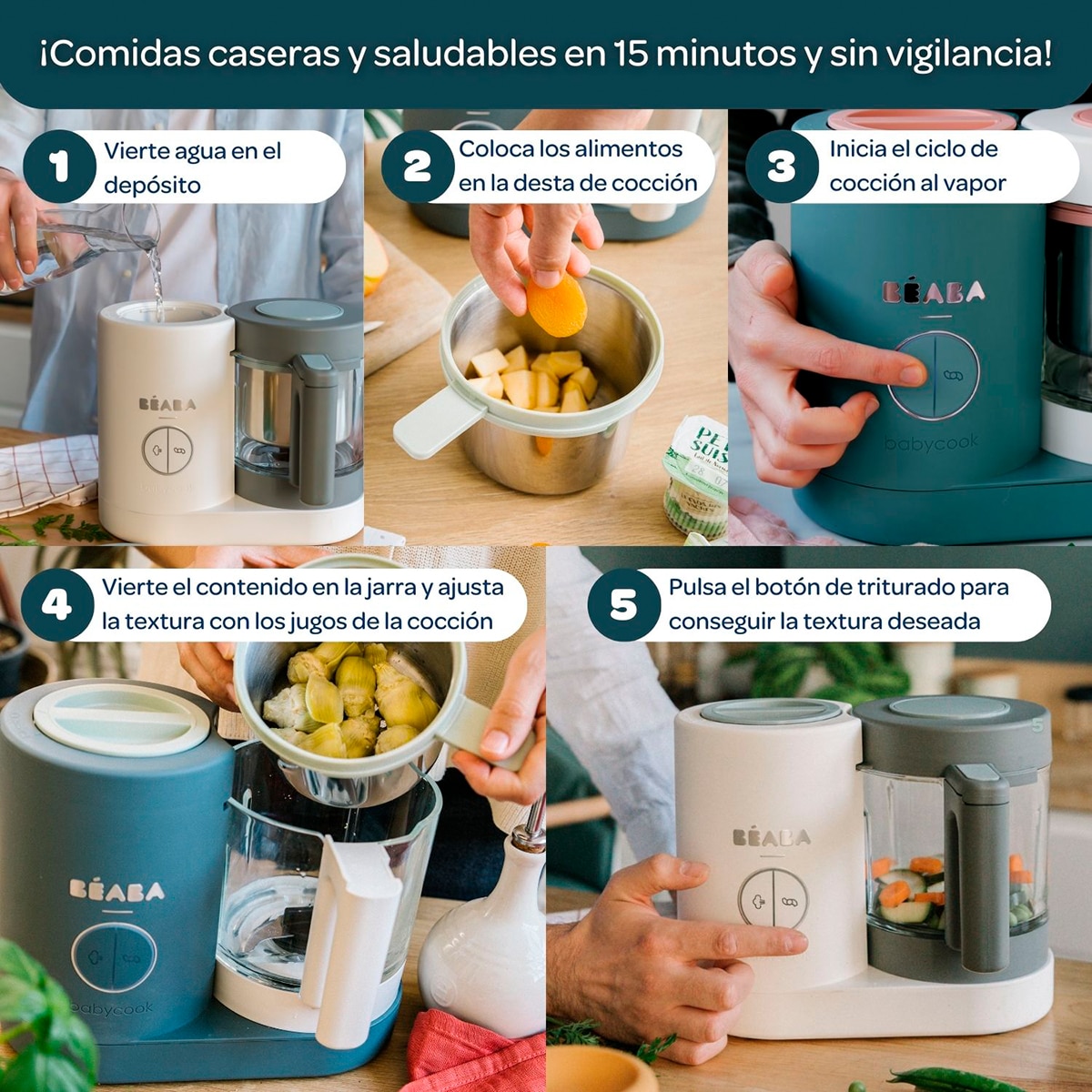 Robot de cocina Béaba Babycook Neo - Gris / Blanco Gris / Blanco-10