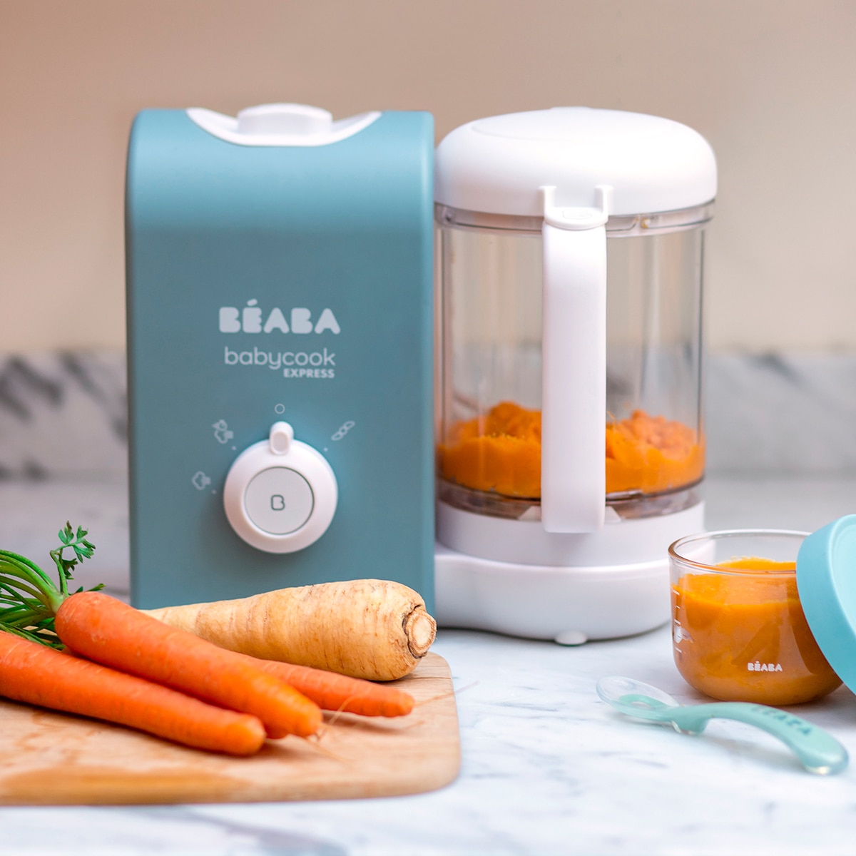 Pack robot de cocina Béaba Babycook Express con lote de cucharas de silicona 1a edad Gris claro Gris claro-12