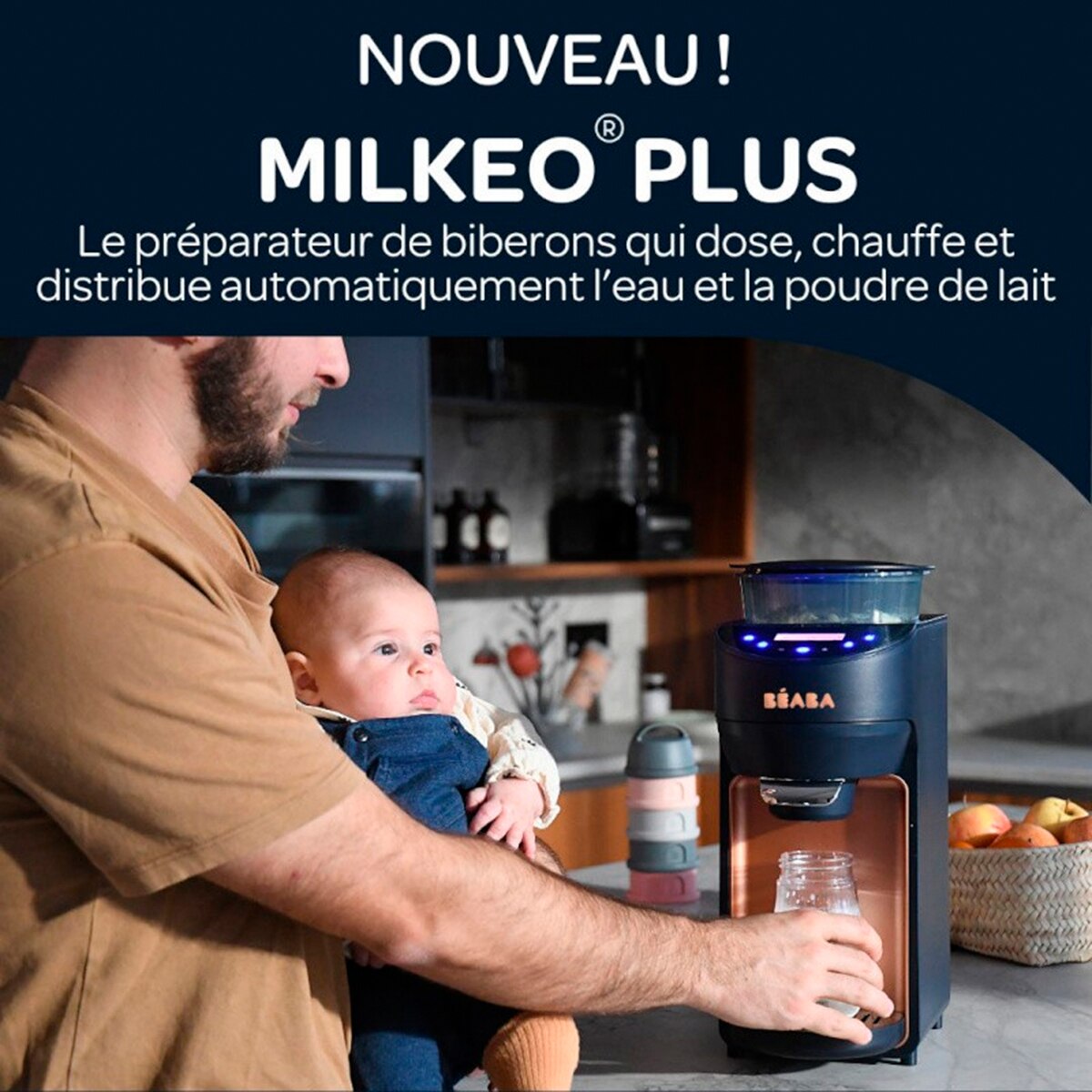 Preparador de biberones automático Béaba Milkeo Plus - Azul oscuro Azul oscuro-5