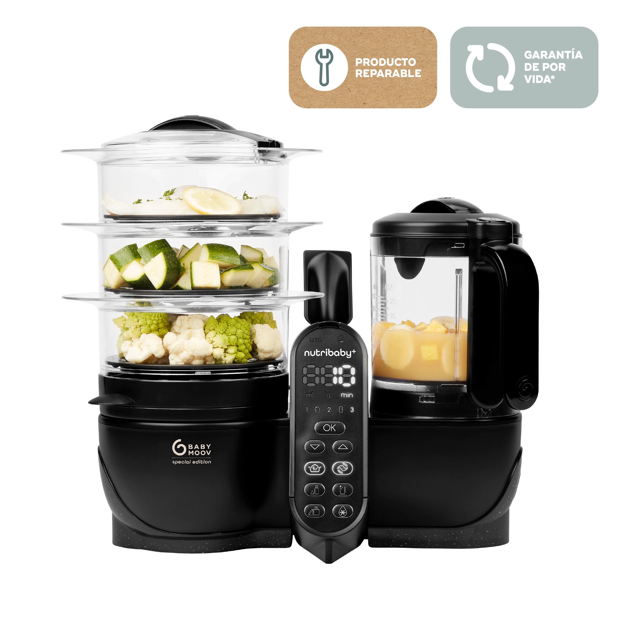 Robot de Cozinha 6 em 1 Nutribaby (+) XL Preto-2