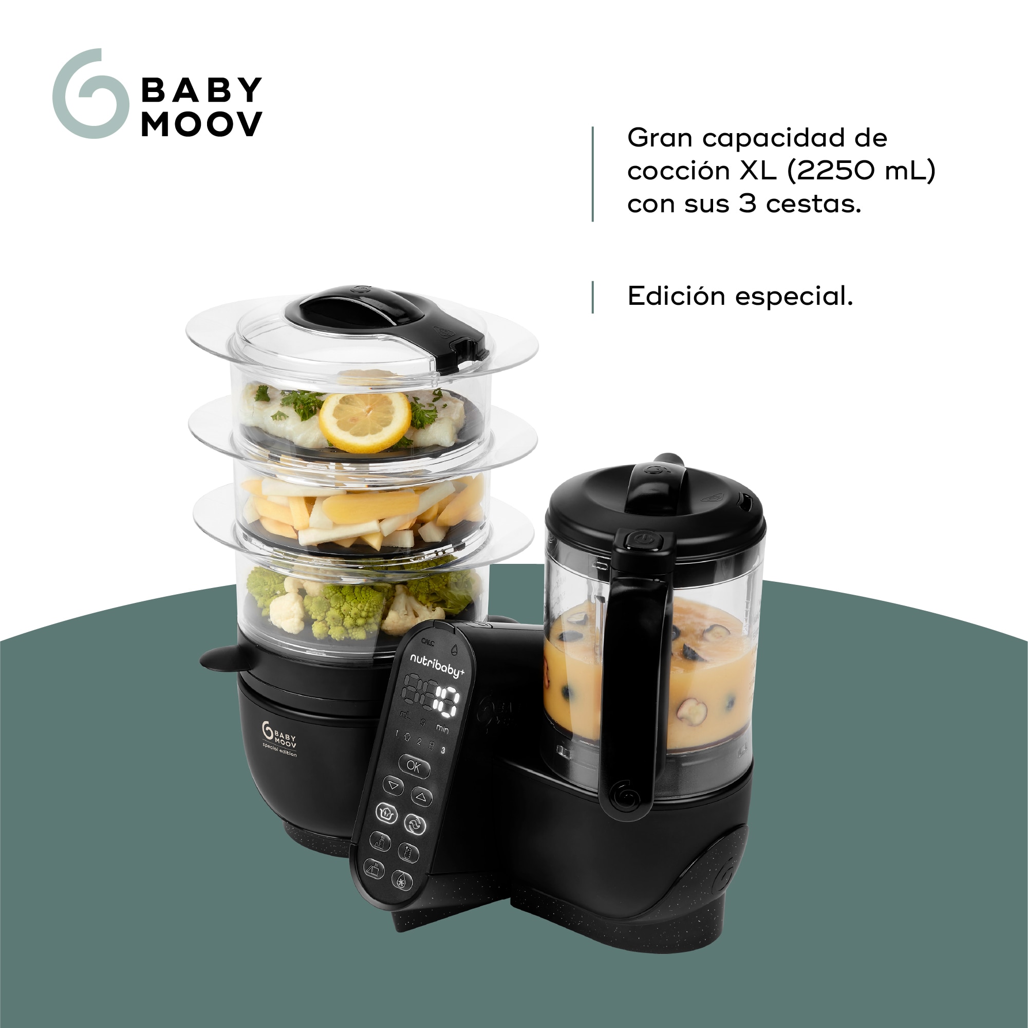 Robot de Cozinha 6 em 1 Nutribaby (+) XL Preto-4