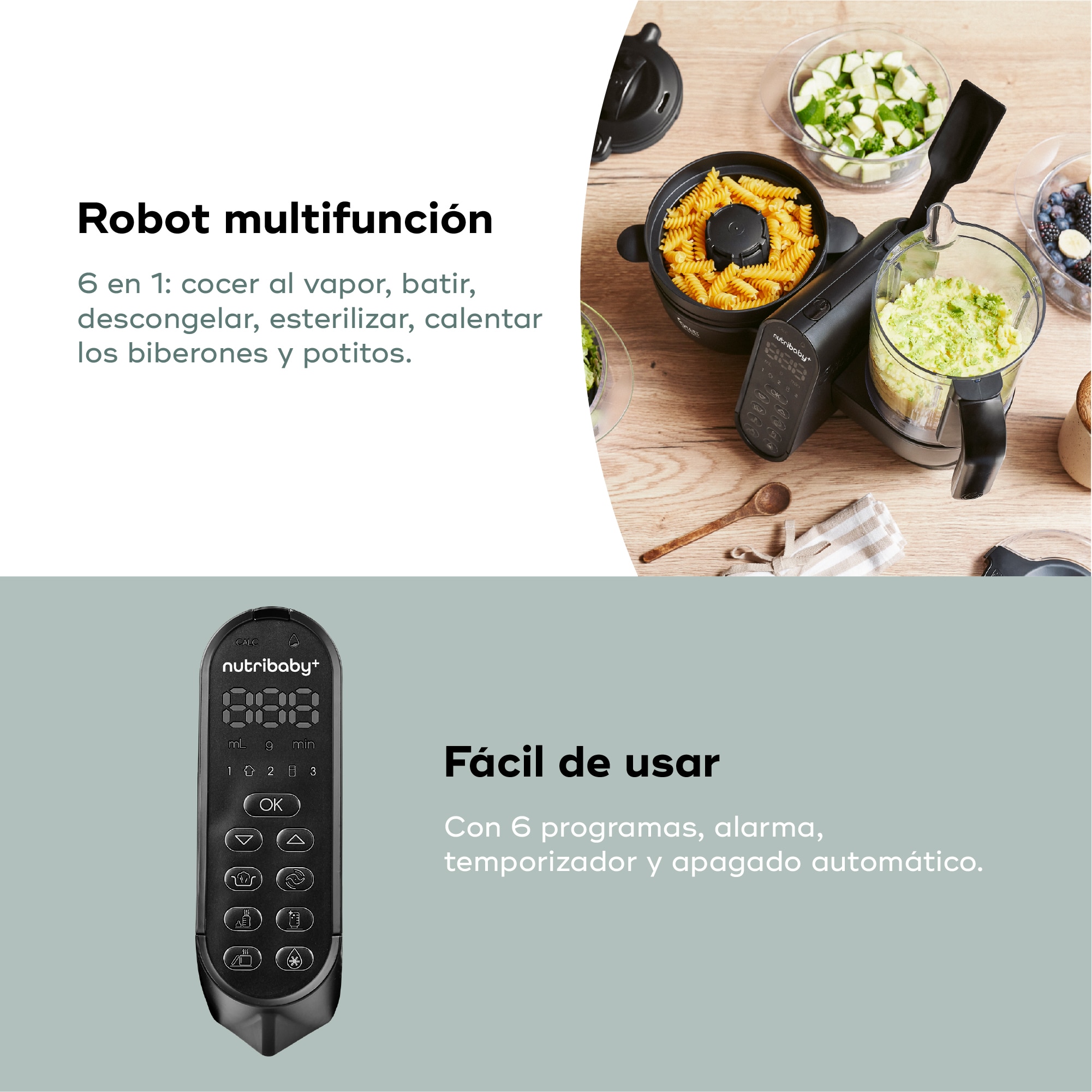 Robot de Cozinha 6 em 1 Nutribaby (+) XL Preto-6