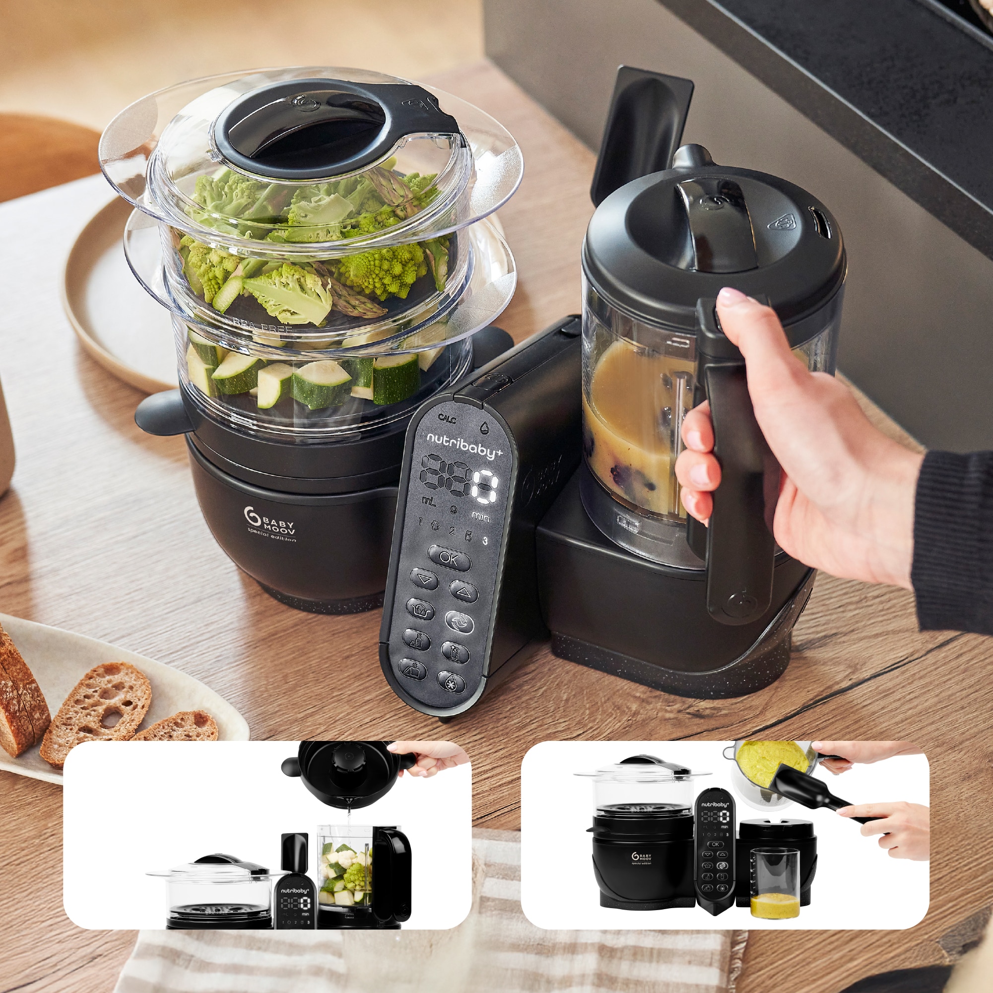 Robot de Cozinha 6 em 1 Nutribaby (+) XL Preto-8