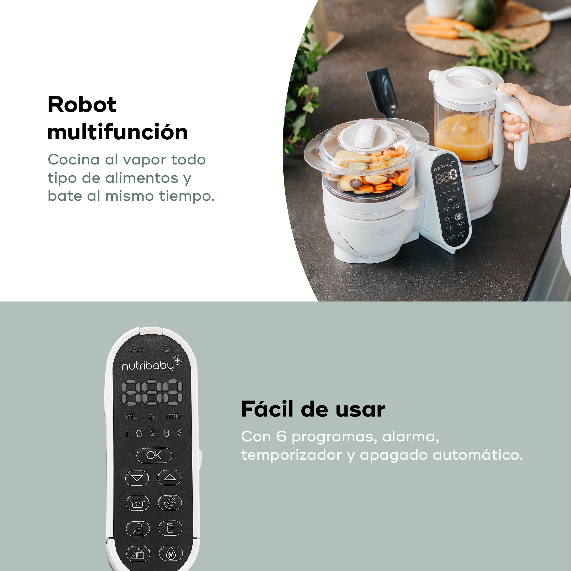 Robot de Cozinha 6 em 1 Nutribaby (+) Bege-5