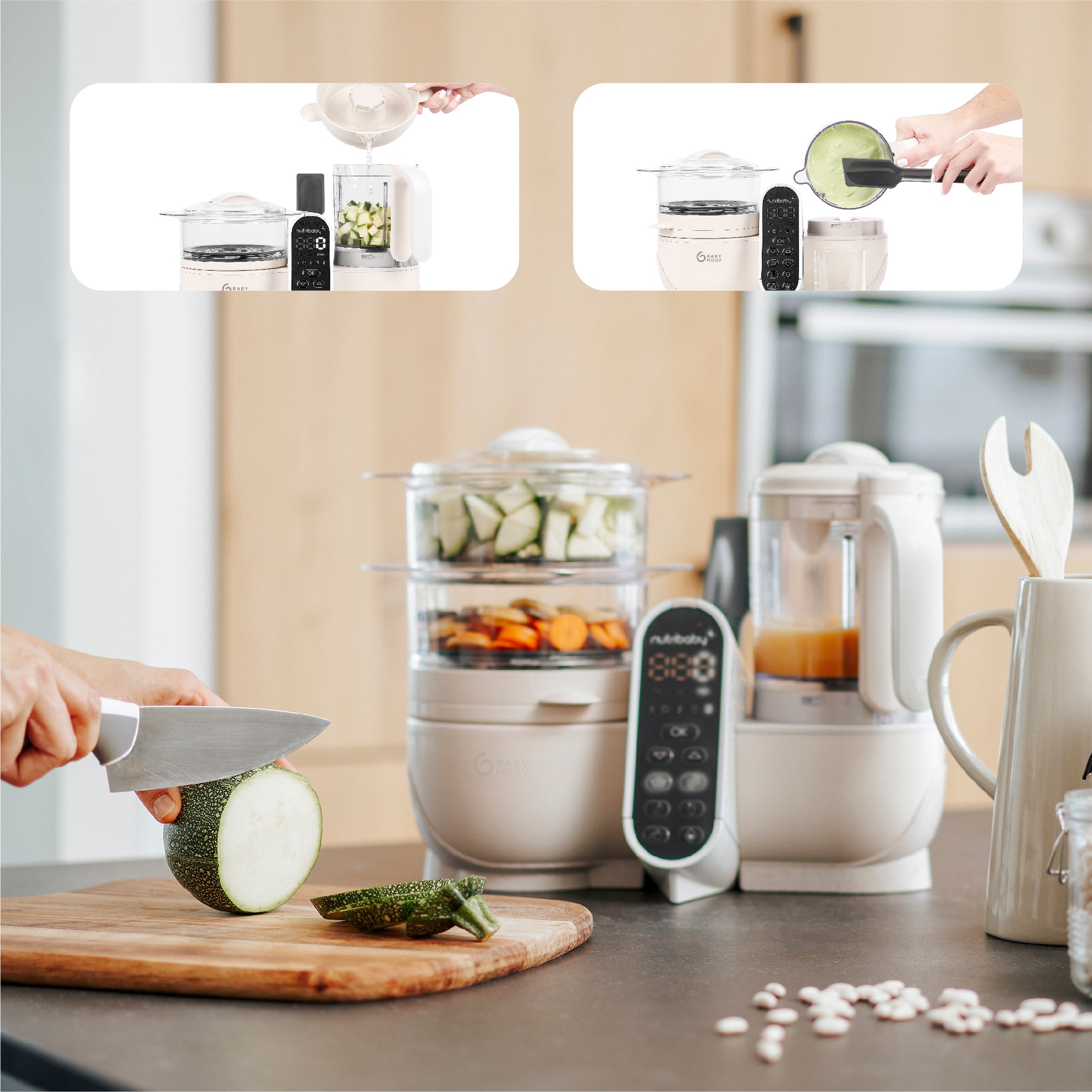 Robot de Cozinha 6 em 1 Nutribaby (+) Bege-7