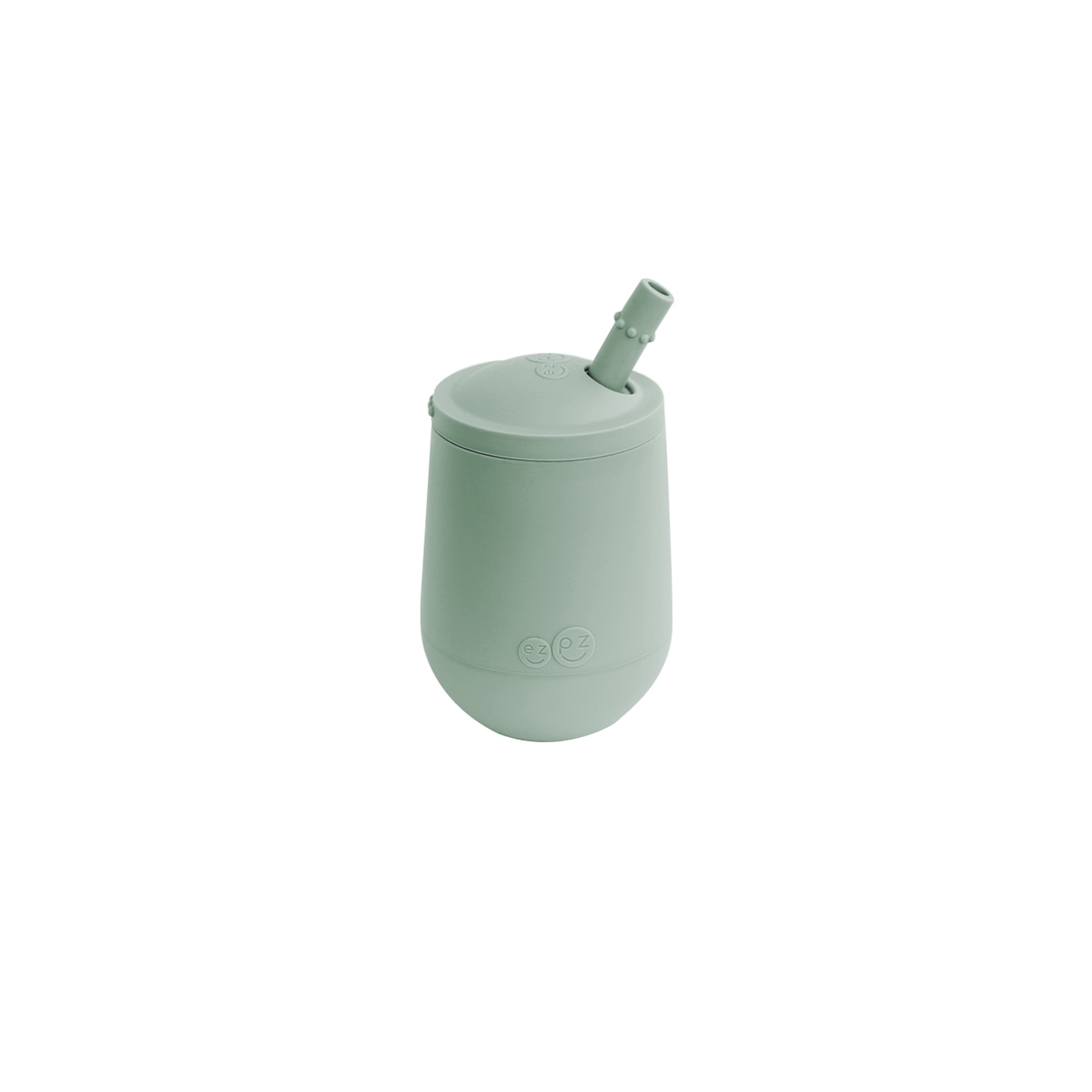 Taza con pajita silicona EZPZ Mini (12M+) - Gris verdoso Gris verdoso-1