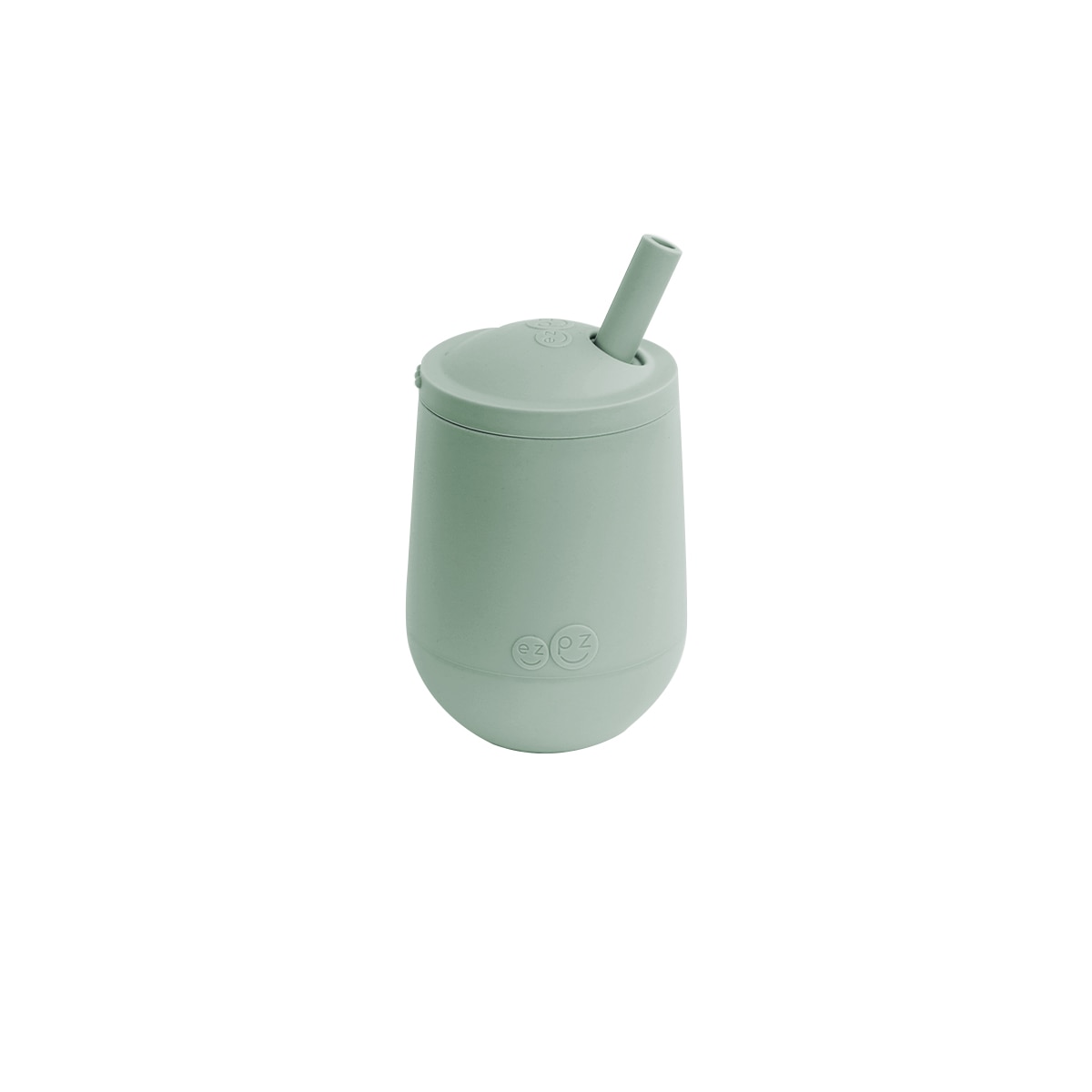 Taza con pajita silicona EZPZ Mini (12M+) - Gris verdoso Gris verdoso-2