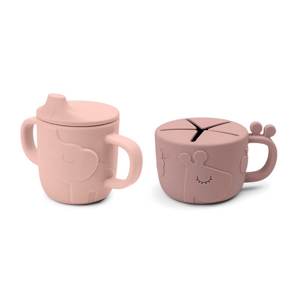 Copo c/Asas e Snacks Peekaboo em Silicone - Rosa Rosa-1