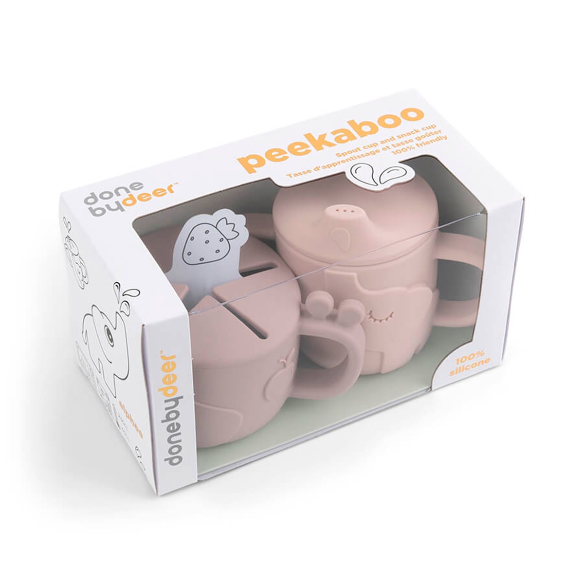 Copo c/Asas e Snacks Peekaboo em Silicone - Rosa Rosa-5