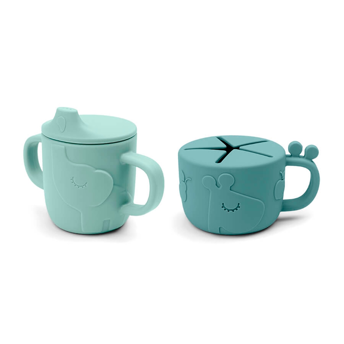 Copo c/Asas e Snacks Peekaboo em Silicone - Azul Azul-1