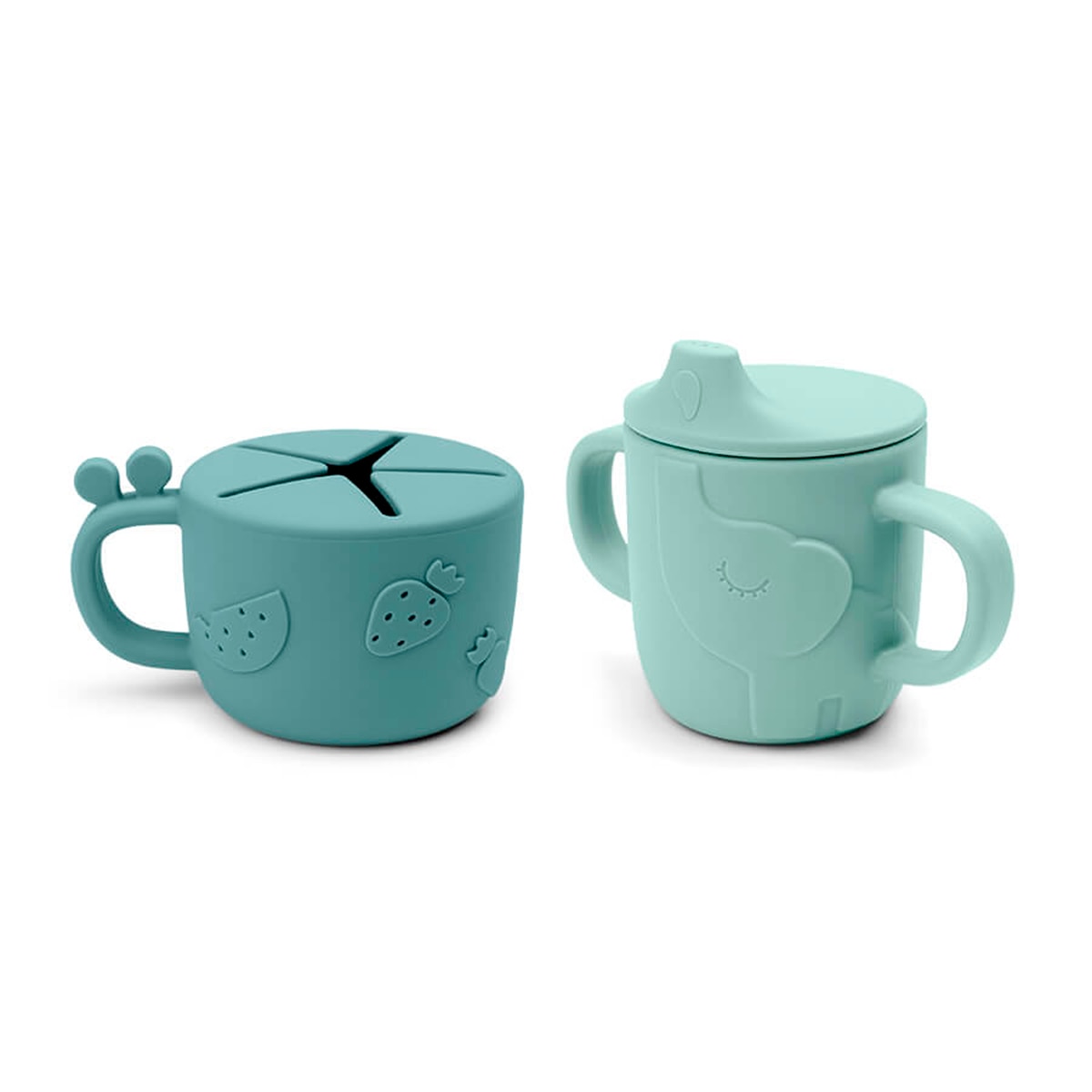 Copo c/Asas e Snacks Peekaboo em Silicone - Azul Azul-2