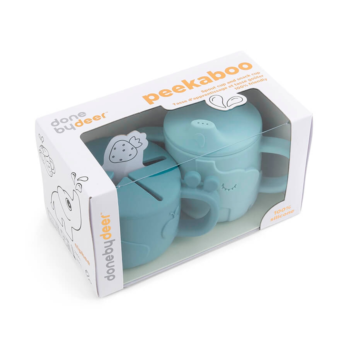 Copo c/Asas e Snacks Peekaboo em Silicone - Azul Azul-4