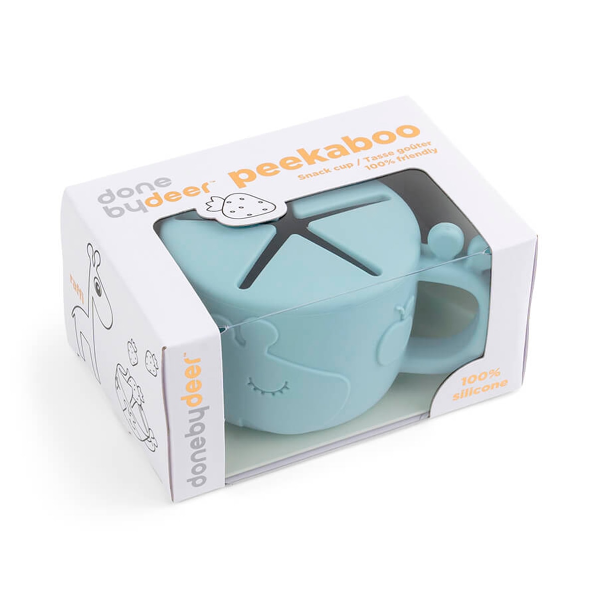 Copo Porta-Snacks de Silicone Peekaboo Raffi - Azul Azul-4